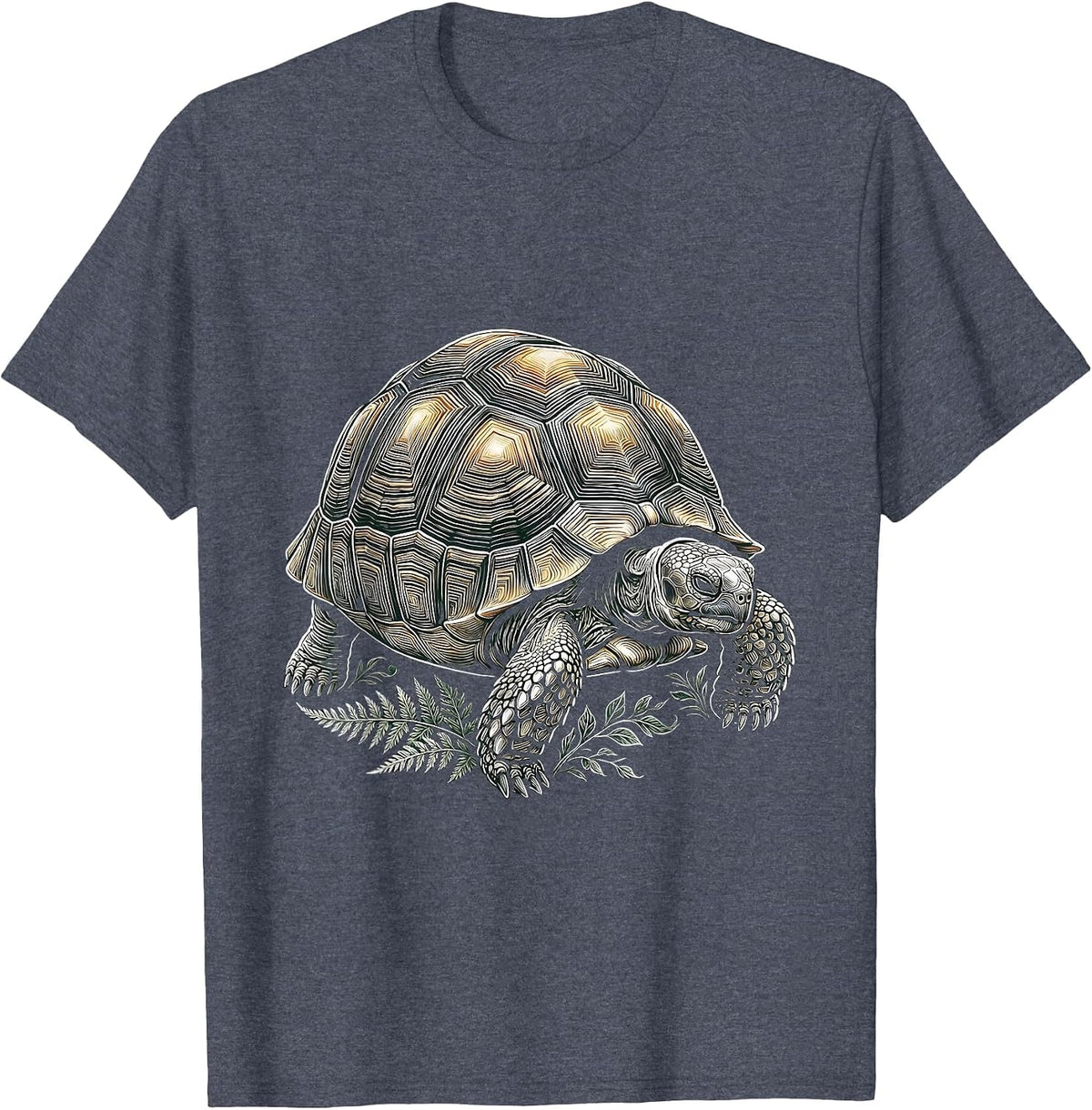 Glowing Shell Tortoise Mystical Nature Illustration T-Shirt - Heather Blue