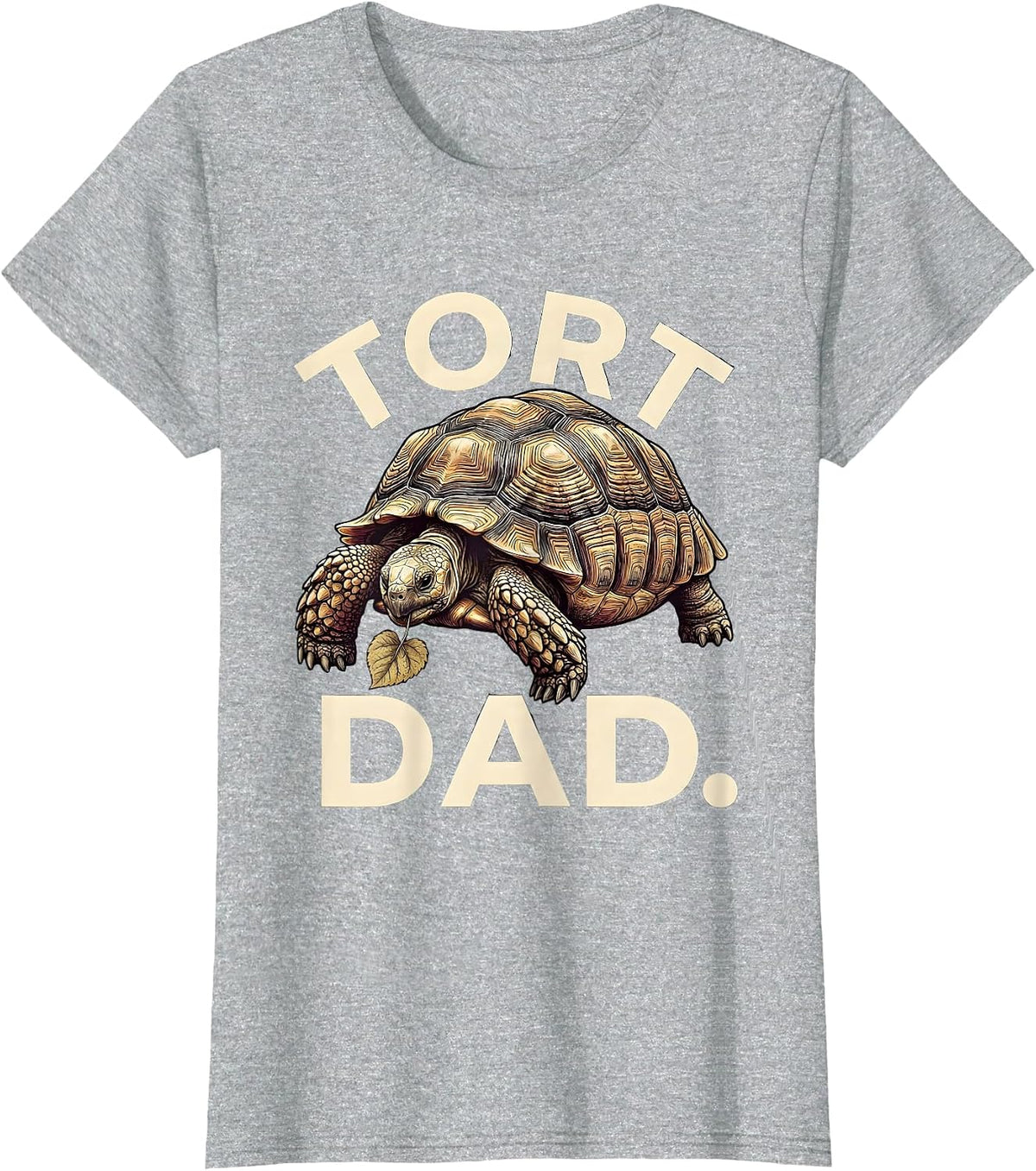 Women's Tort Dad Sulcata Tortoise Funny Reptile Lover Gift T-Shirt - Heather Grey