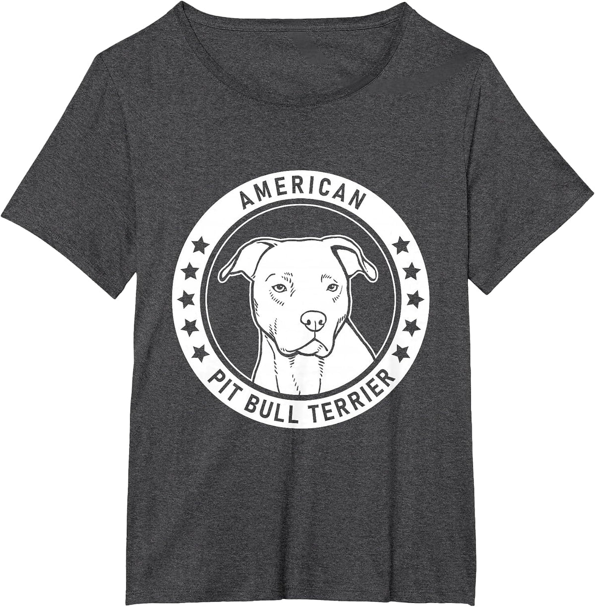 American Pit Bull Terrier Portrait T-Shirt - Dark Heather Grey