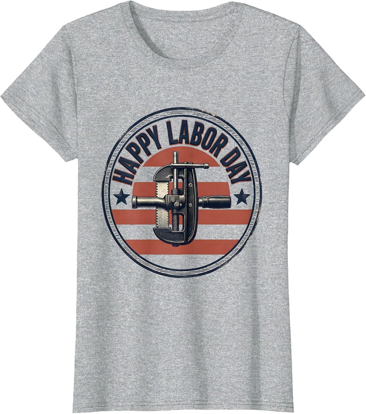 Happy Labor Day Patriotic Union Worker Labor Day Gift T-Shirt - Heather Grey