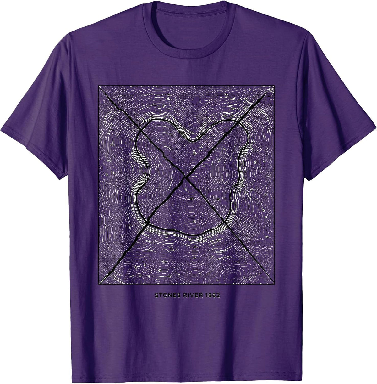 Men's Stones River 1862 Civil War History Enthusiast Battlefield T-Shirt - Purple