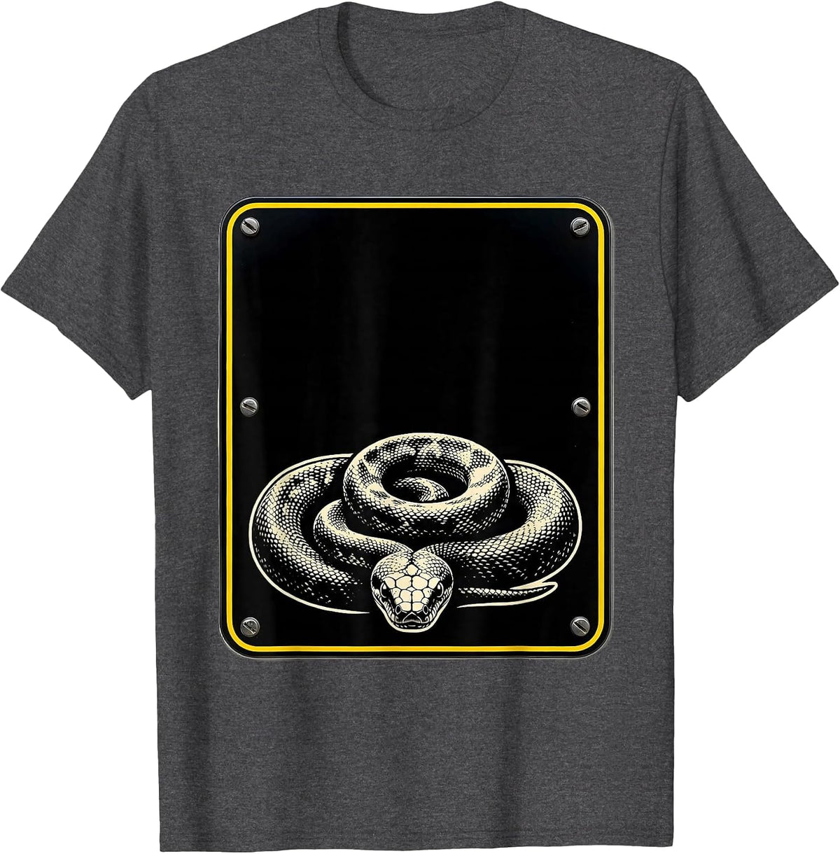 Ball Python Stencil Reptile Humor Kids Boys Girls T-Shirt - Dark Heather Grey