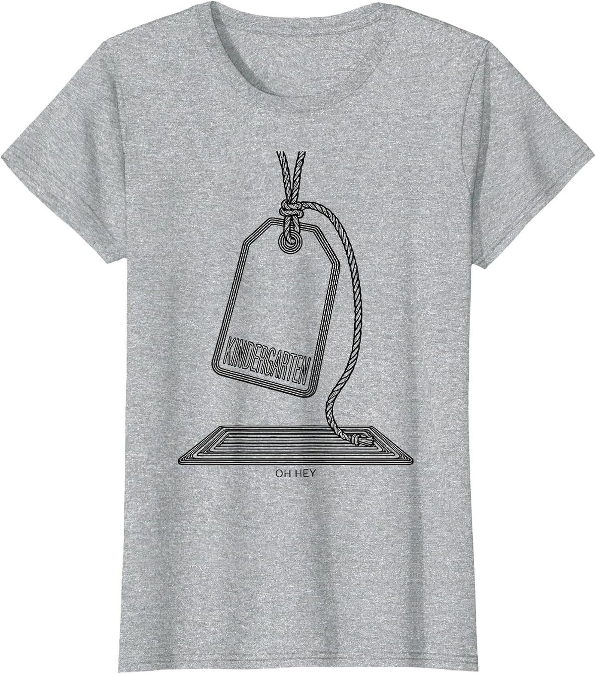 Oh Hey Kindergarten Funny Teacher Back To School Crew T-Shirt - Heather Grey