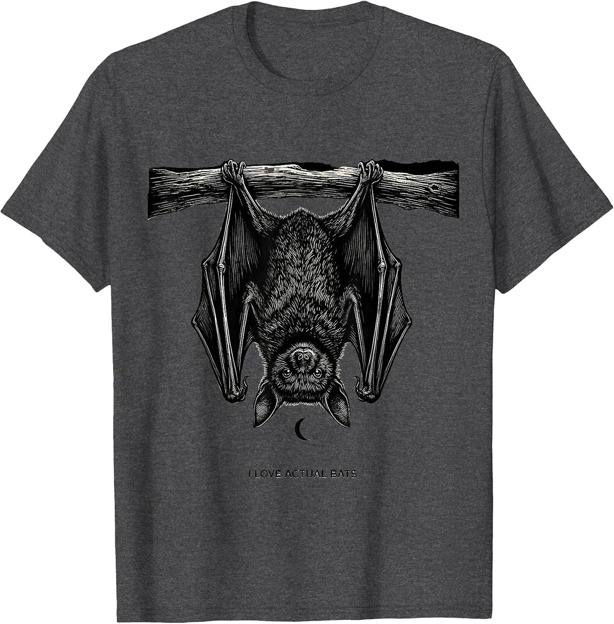 Men's I Love Actual Bats Funny Bat Lover Halloween Nature Humor T-Shirt - Dark Heather Grey