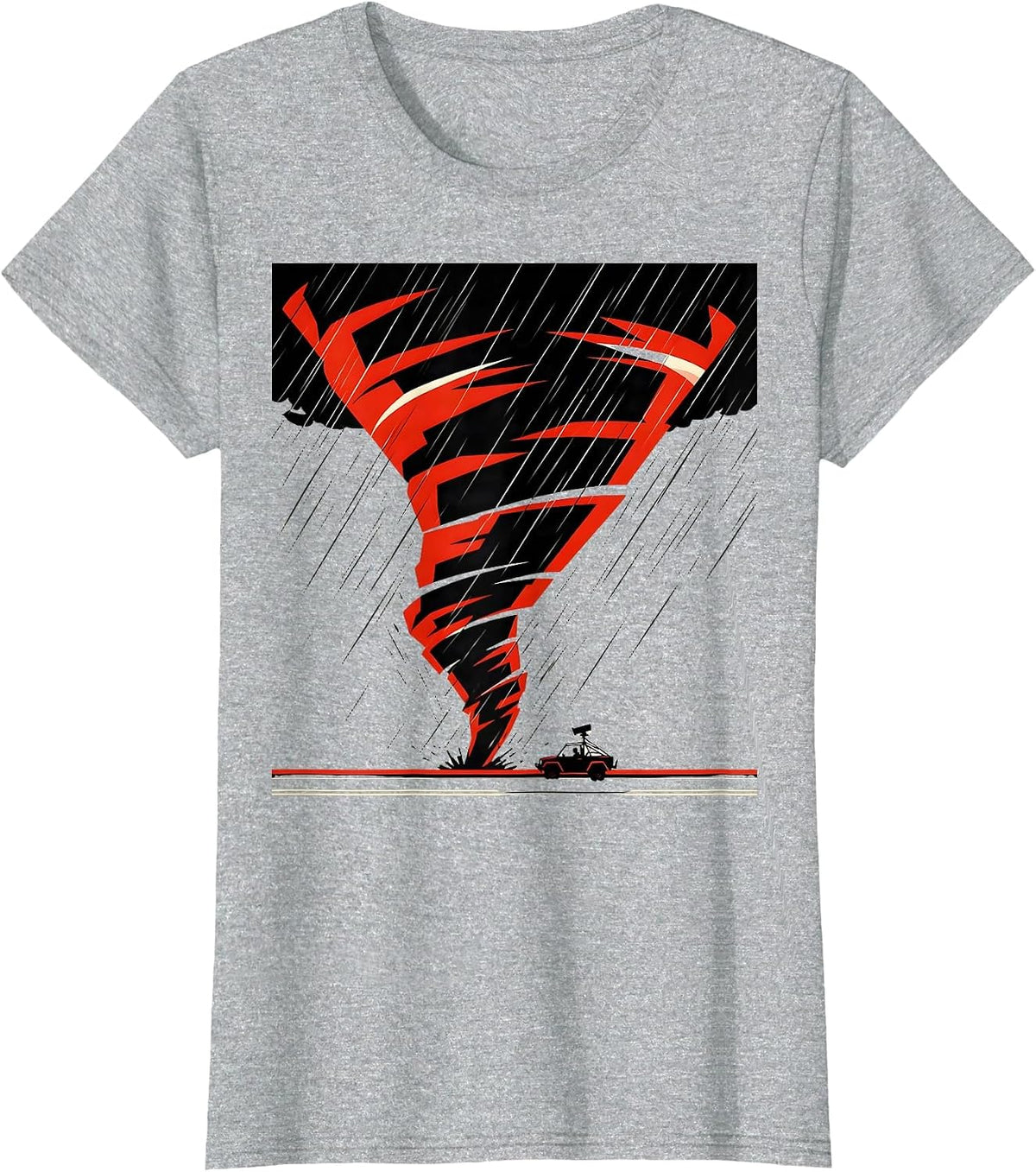 Tornado Funnel Storm Chaser Meteorology Enthusiast T-Shirt - Heather Grey