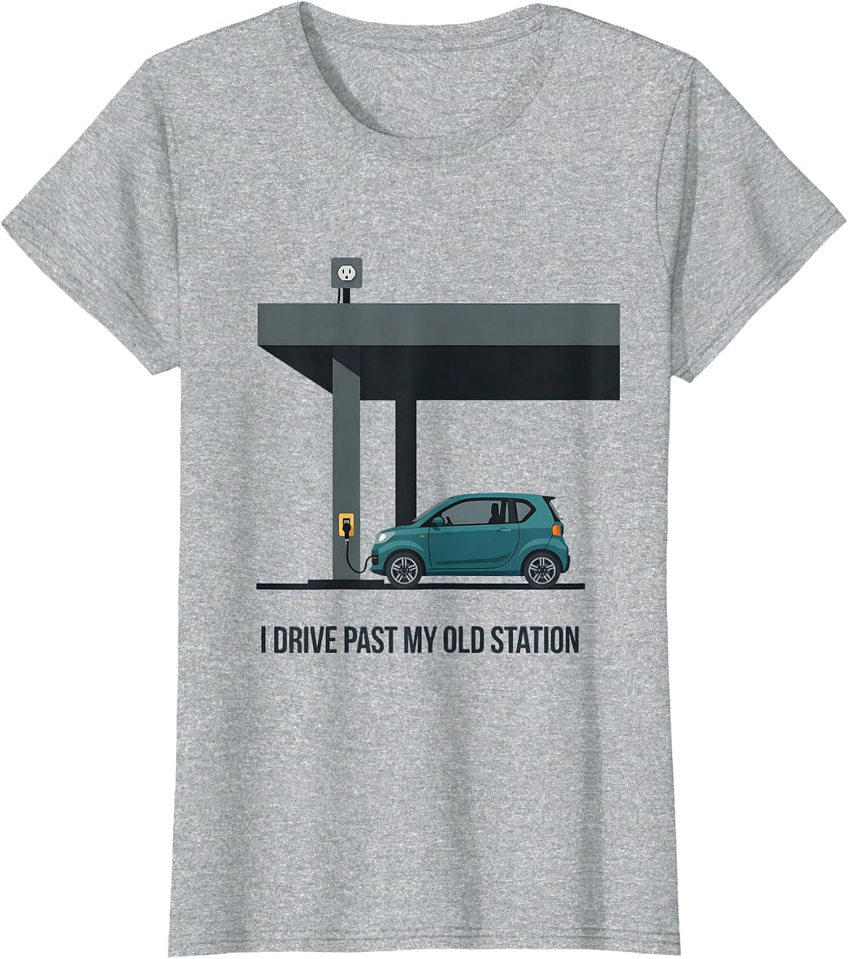 I Drive Past My Old Station Funny Car Enthusiast Hobbyist T-Shirt - Heather Grey