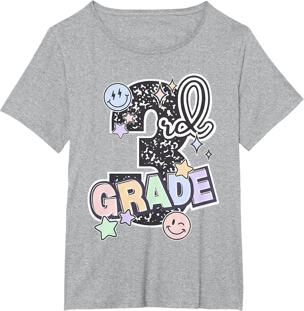 Third Grade 3rd Grade Composition Notebook Teachers T-Shirt - Heather Grey