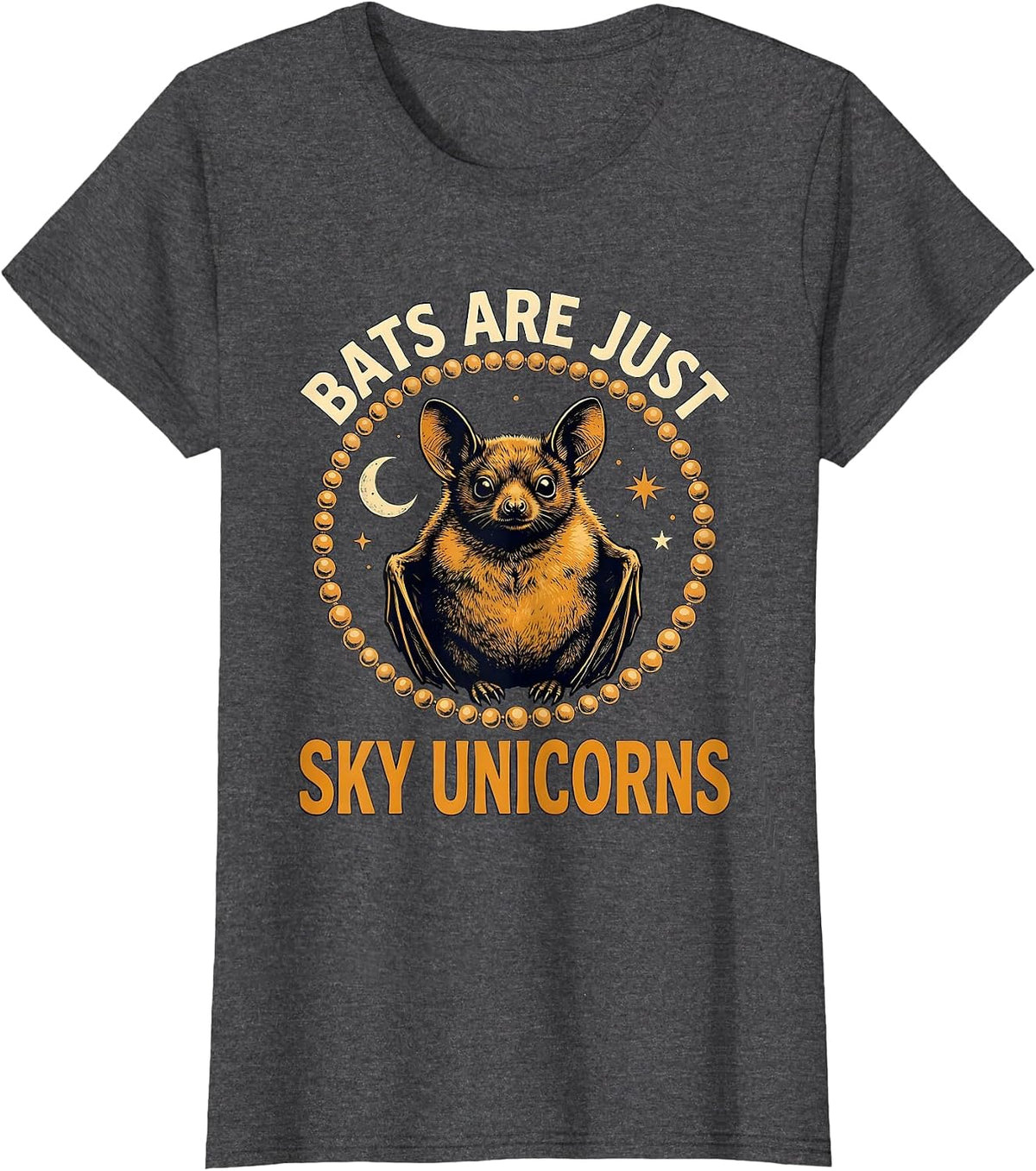 Women's Bats Are Just Sky Unicorns Funny Bat Lover Halloween Humor T-Shirt - Dark Heather Grey