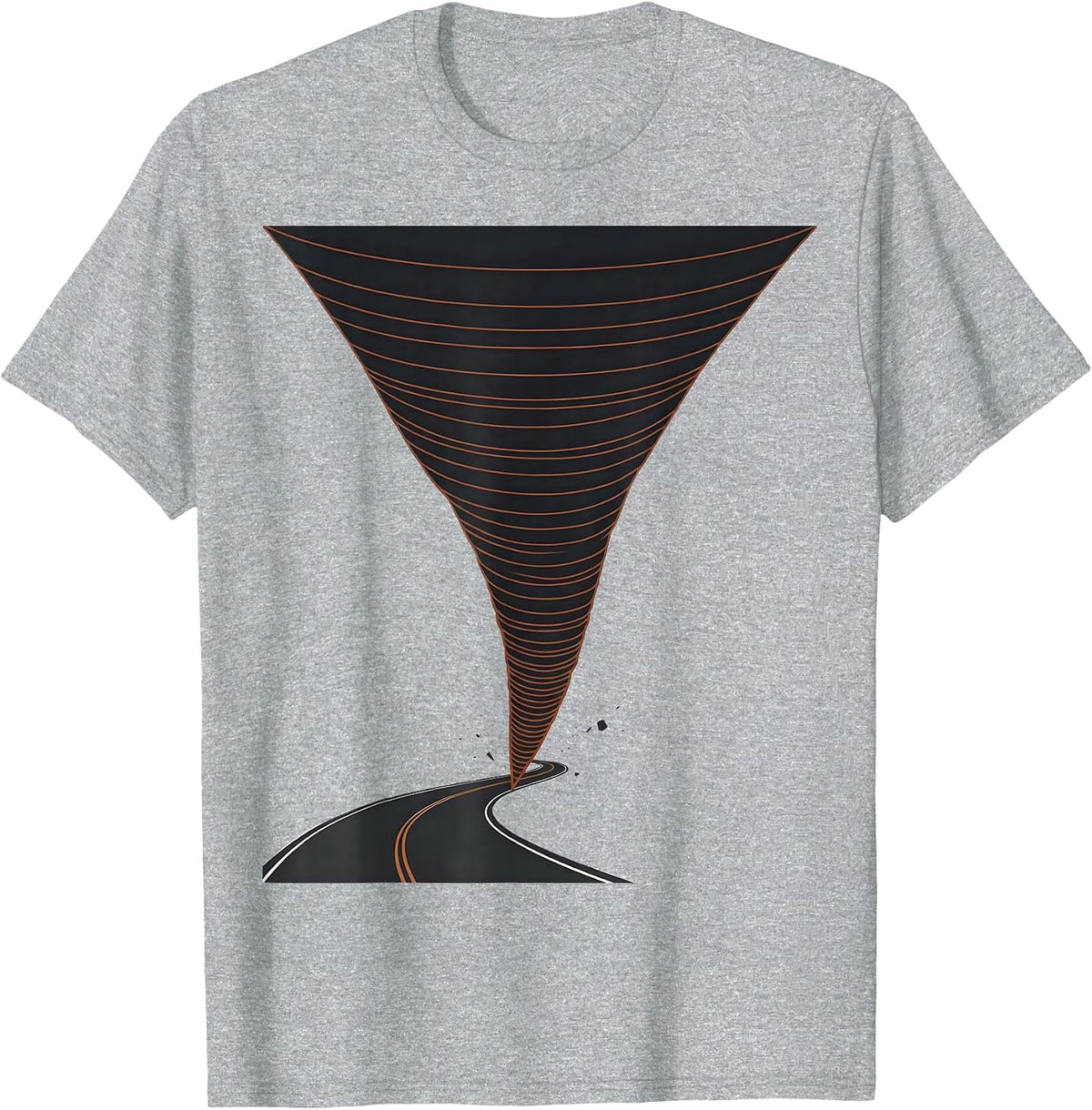 Men's Tornado Funnel Minimalist Storm Chaser Enthusiast T-Shirt - Heather Grey