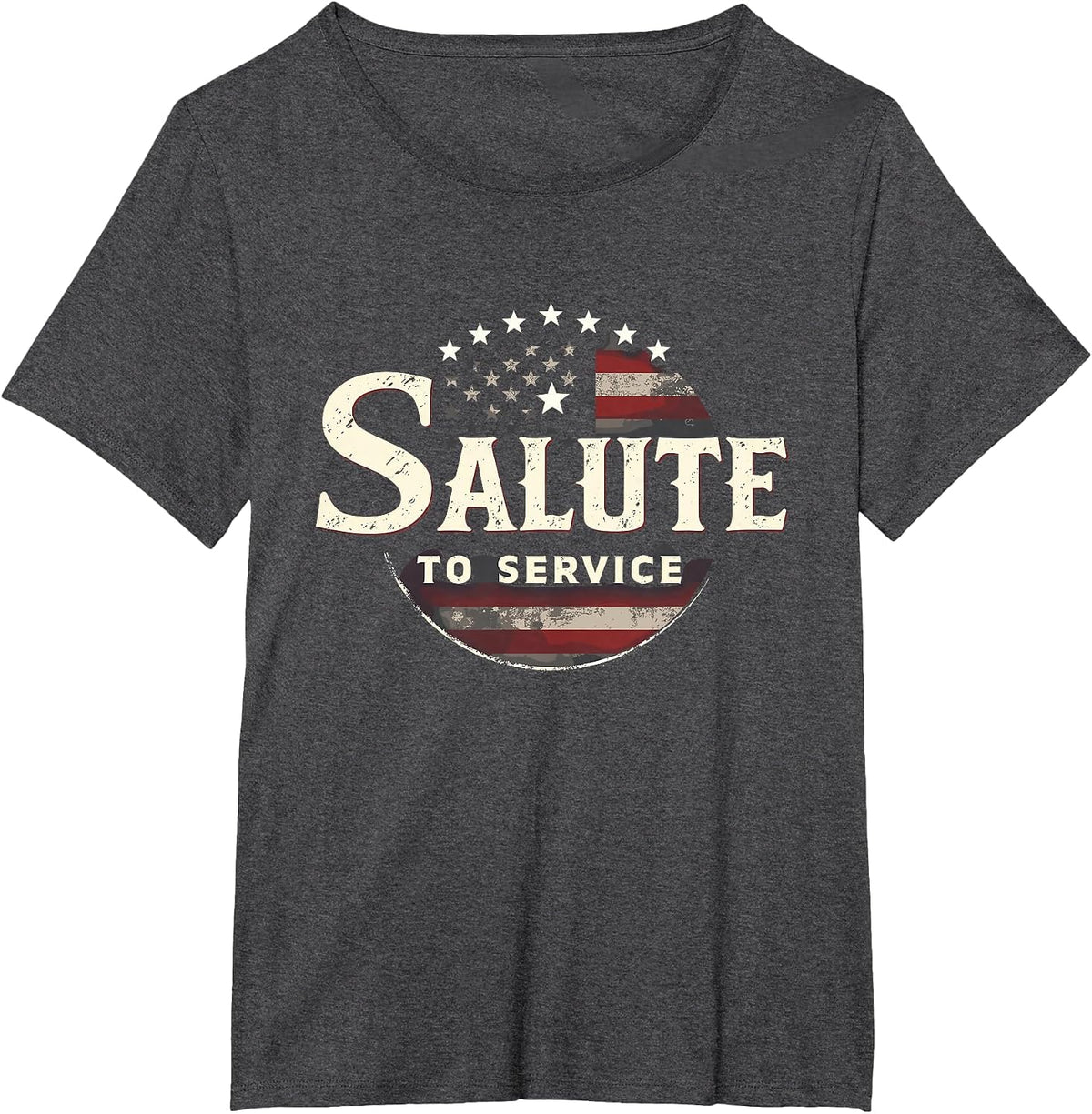 Military Pride Support Our Troops Veterans Tribute USA T-Shirt - Dark Heather Grey