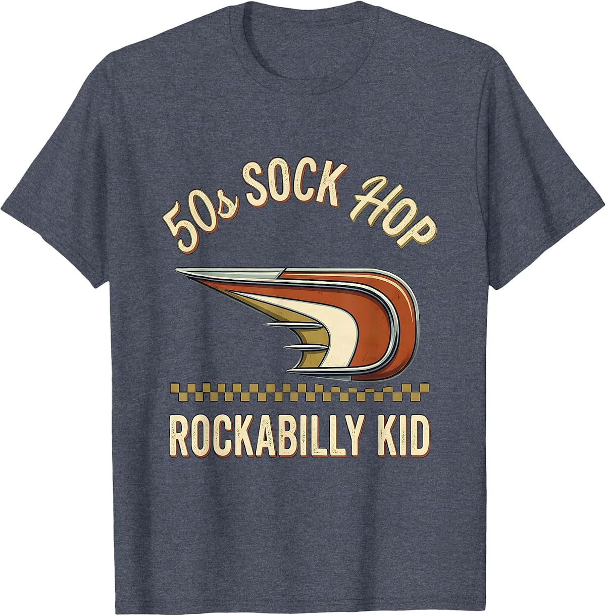 50s Sock Hop Rockabilly Kid Vintage Retro Costume Party T-Shirt - Heather Blue