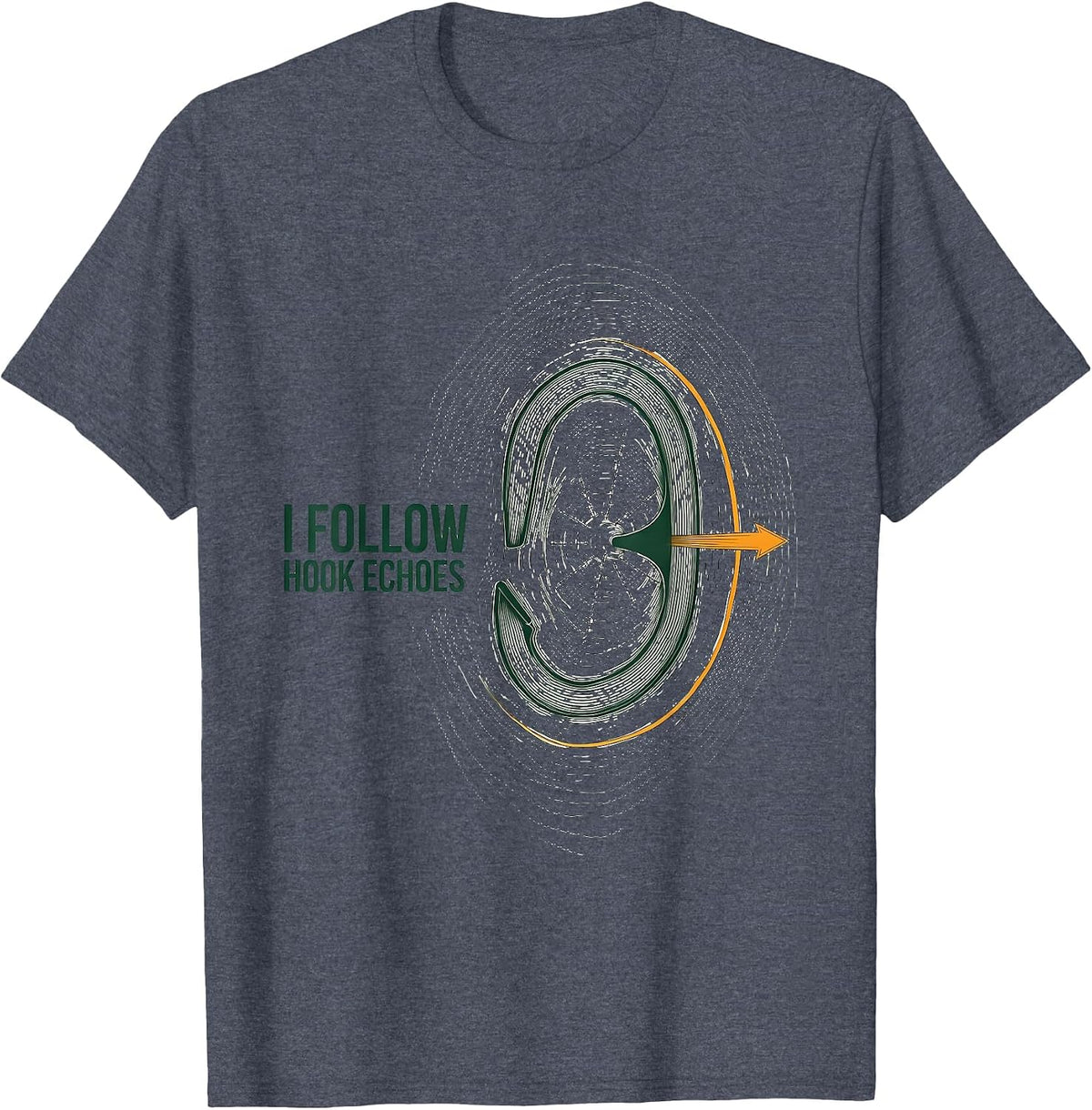 I Follow Hook Echoes Topographic Contour Storm Chaser T-Shirt - Heather Blue