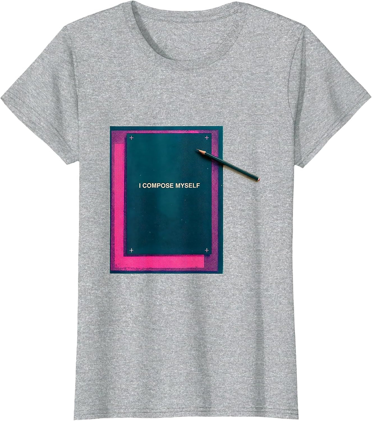 Women's I Compose Myself Risograph Artist Art Teacher Humor T-Shirt - Heather Grey