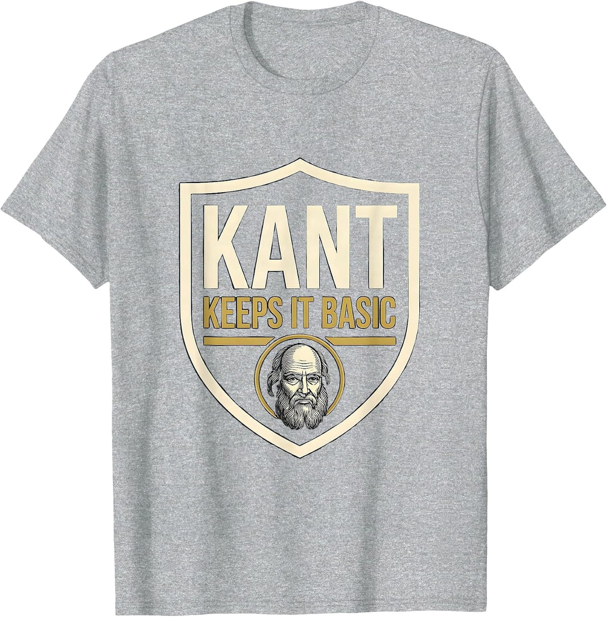 Men's Kant Keeps It Basic Funny Philosopher Pun Sarcastic Humor T-Shirt - Heather Grey