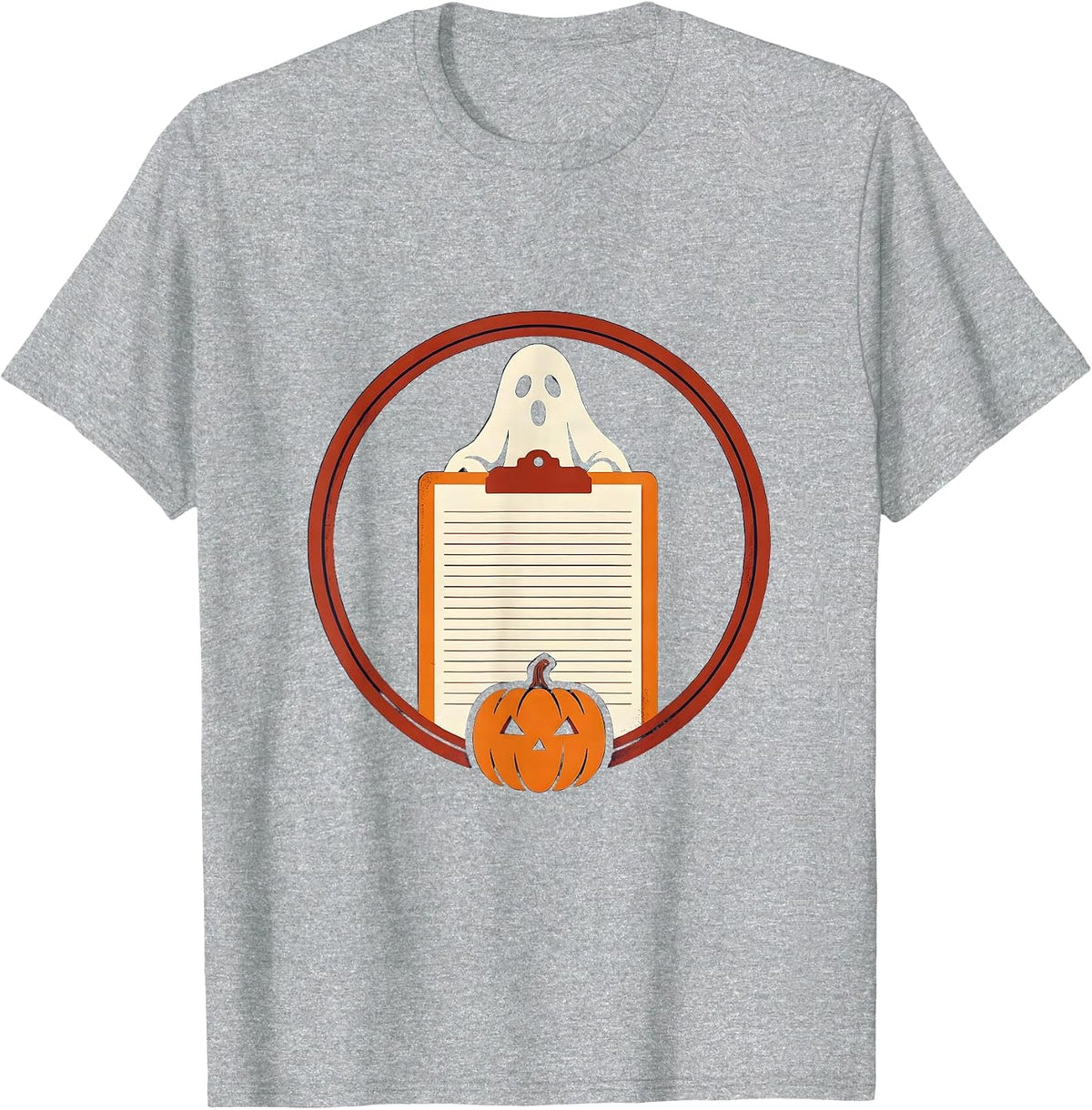 Men's Para Normal Ghost Badge Paraprofessional Halloween T-Shirt - Heather Grey