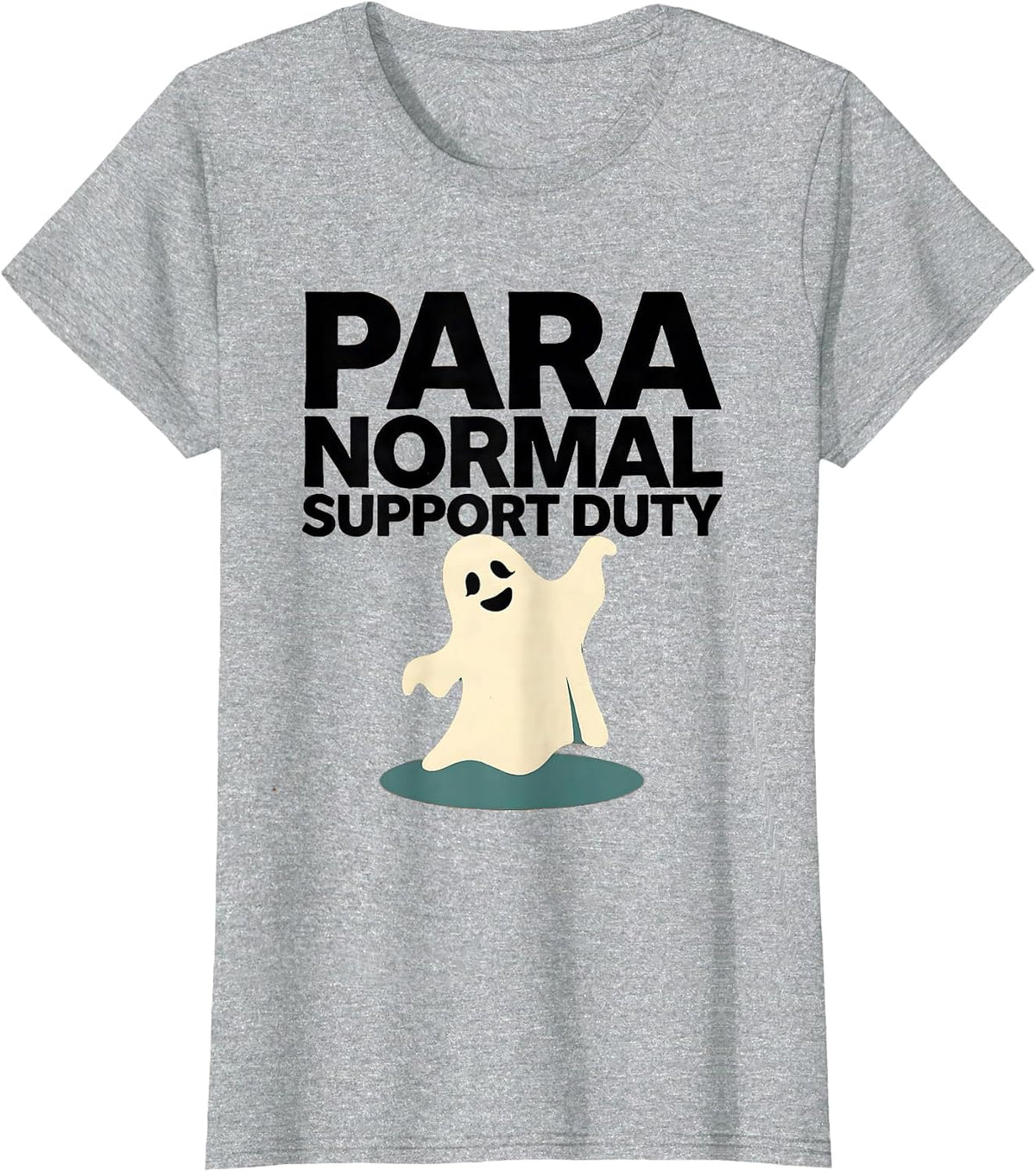 Para Normal Support Duty Funny Ghost Paraprofessional T-Shirt - Heather Grey