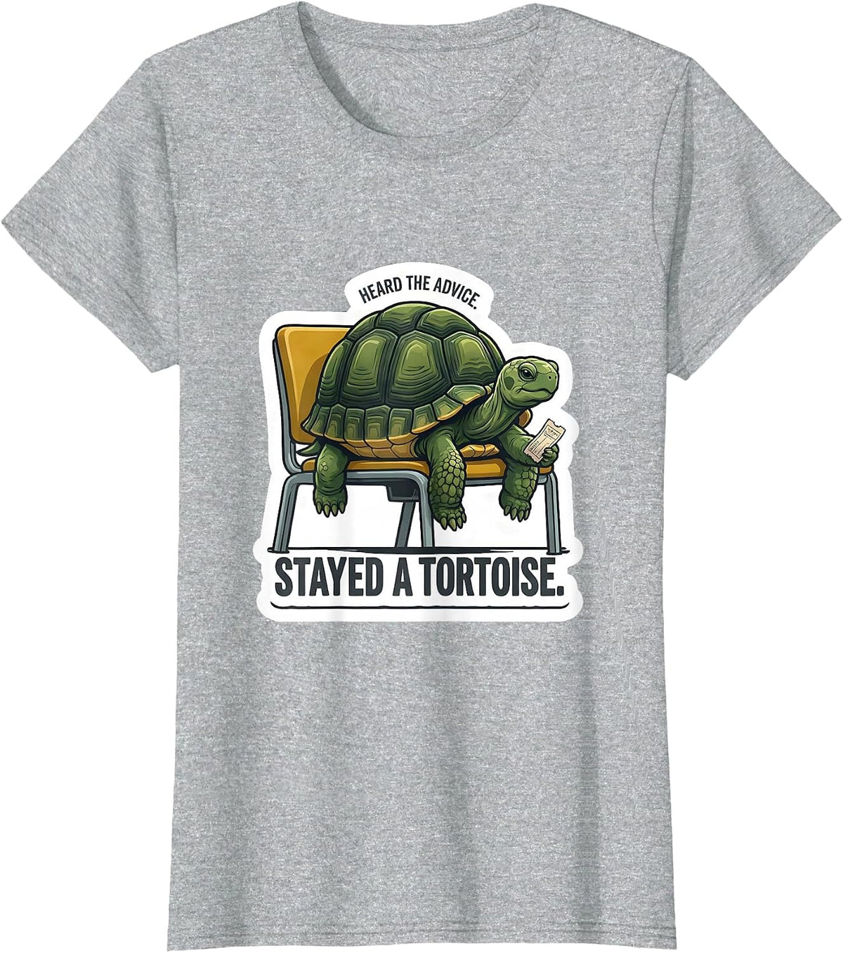 Heard The Advice Stayed A Tortoise Funny Animal Meme Humor T-Shirt - Heather Grey