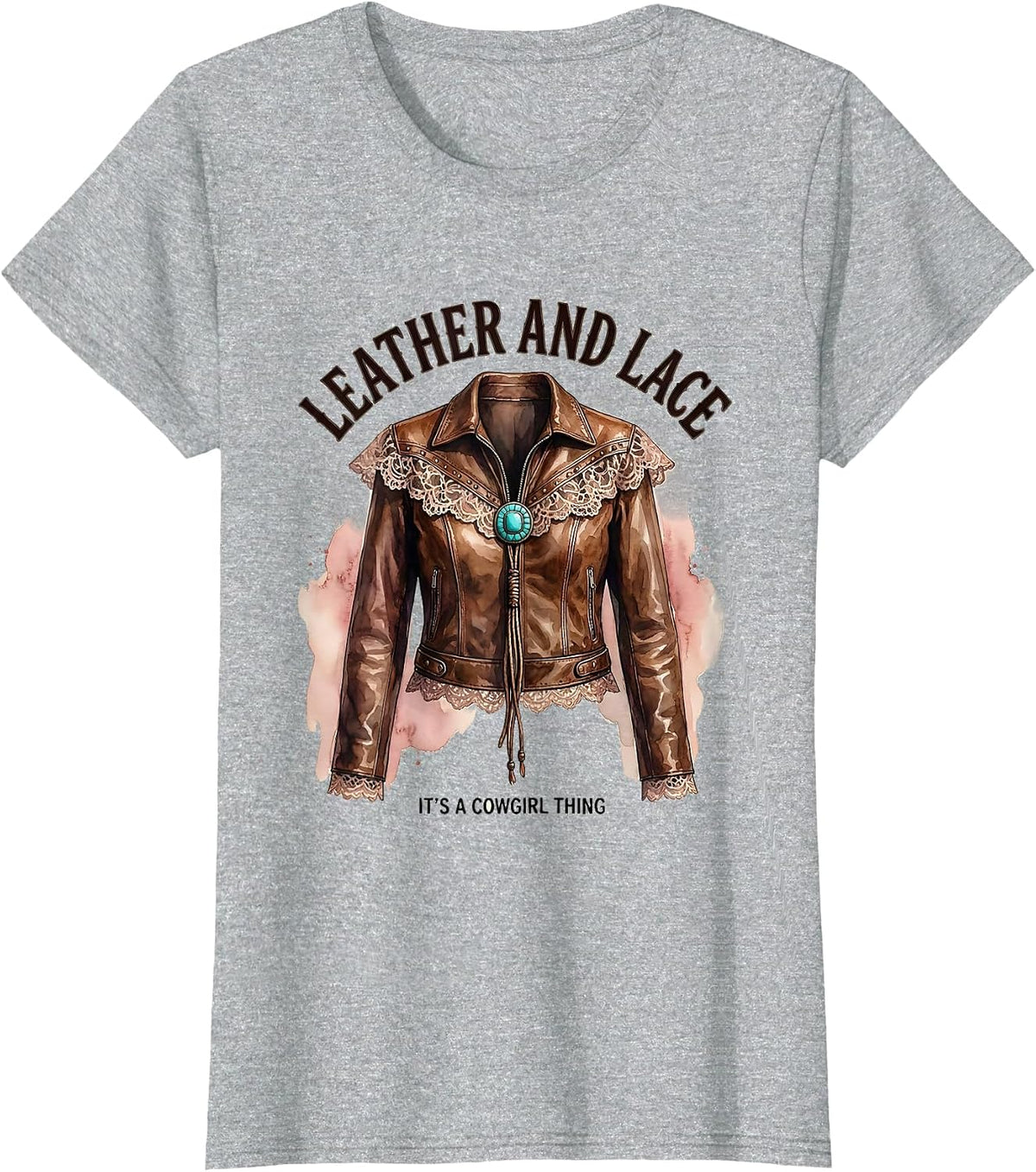 Leather and Lace It's a Cowgirl Thing Western Cowgirl Pride T-Shirt - Heather Grey
