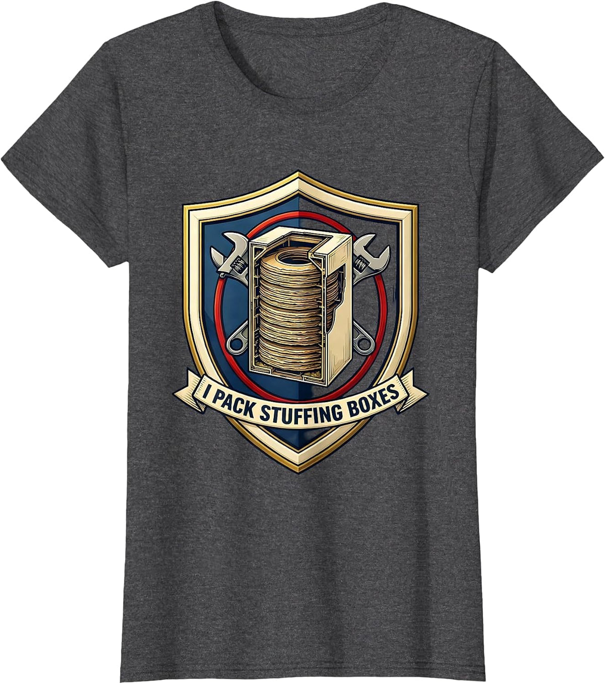 Women's I Pack Stuffing Boxes Funny Plumber Pipefitter Plumbing T-Shirt - Dark Heather Grey
