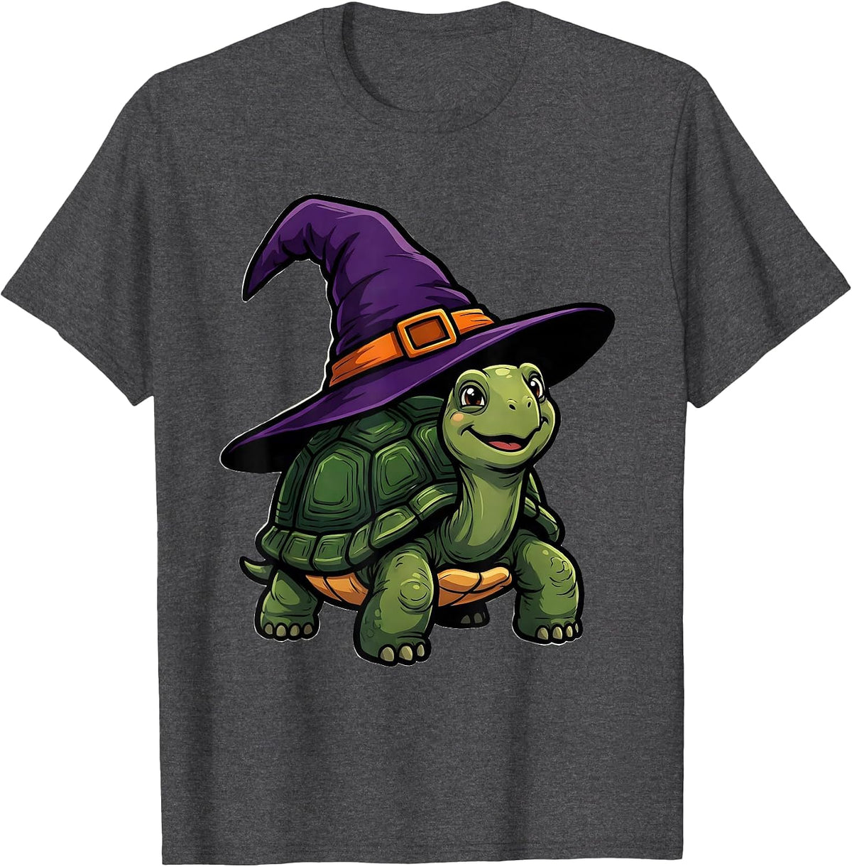 Cheerful Tortoise Cartoon Halloween Costume T-Shirt - Dark Heather Grey