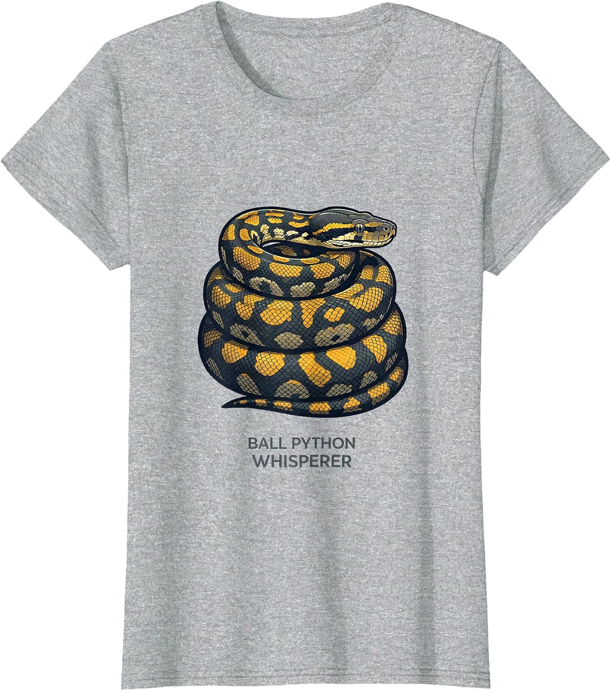 Ball Python Whisperer Funny Reptile Lover Pet Owner T-Shirt - Heather Grey
