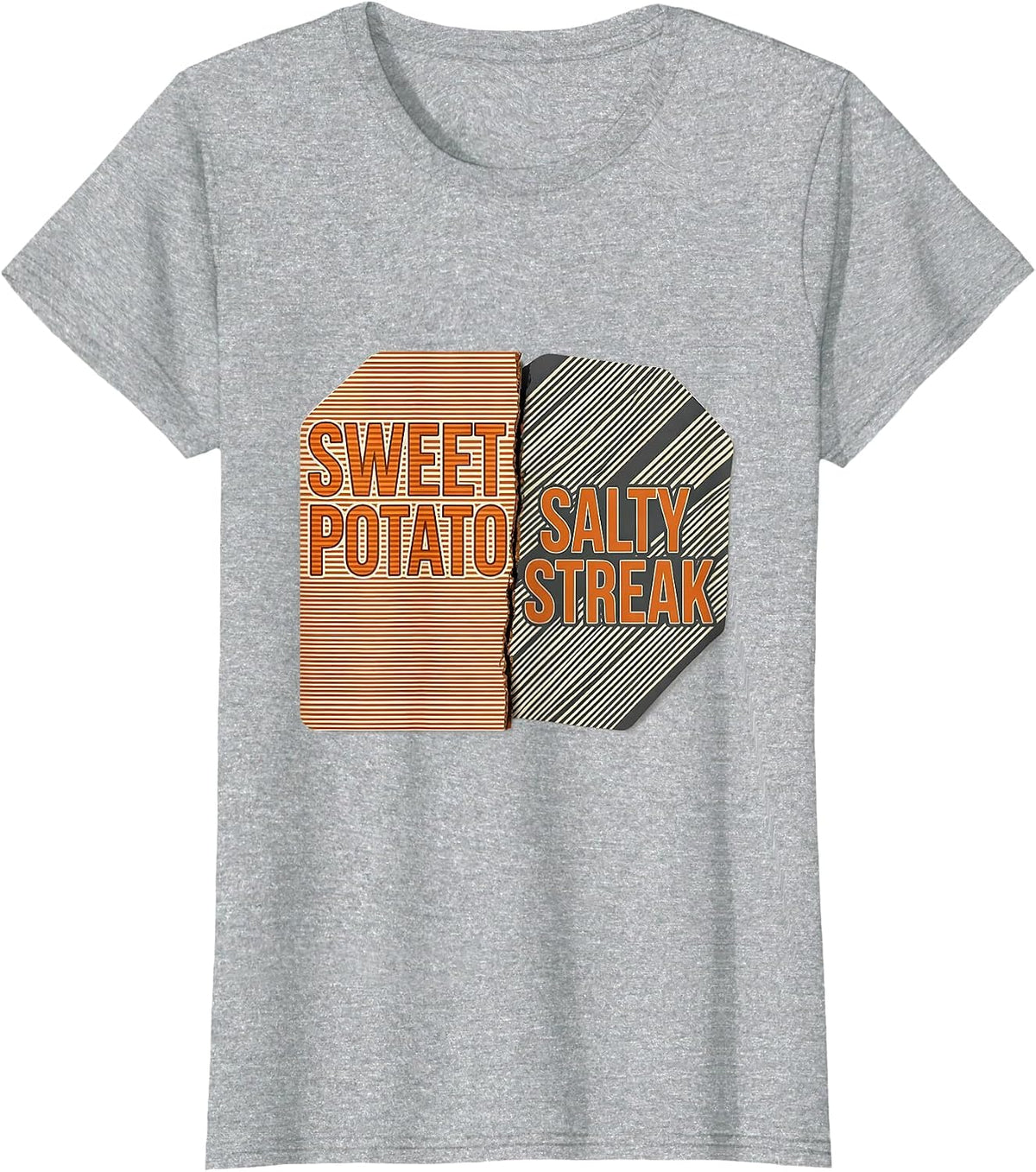Women's Sweet Potato, Salty Streak Funny Couples Thanksgiving T-Shirt - Heather Grey
