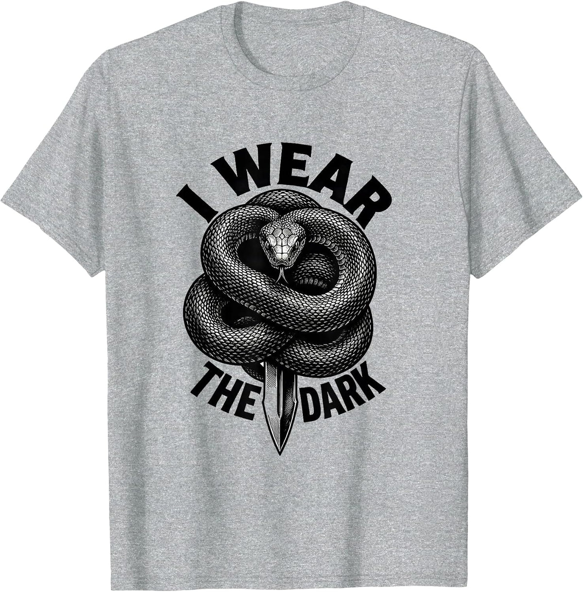 Men's I Wear The Dark Monochromatic Alt Goth Emo Y2K Grunge T-Shirt - Heather Grey