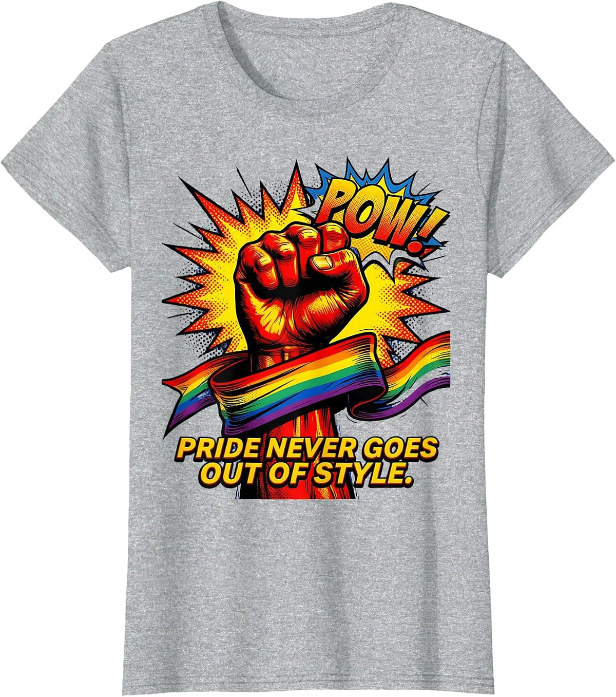 Pride Never Goes Out of Style LGBTQ Design T-Shirt - Heather Grey