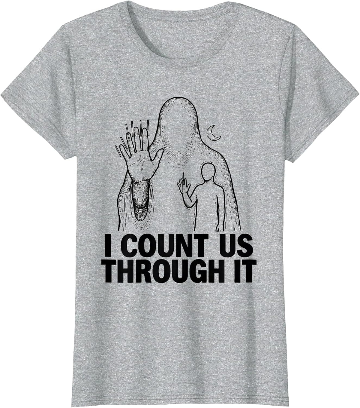 I Count Us Through It Funny Paraprofessional Ghost Halloween T-Shirt - Heather Grey
