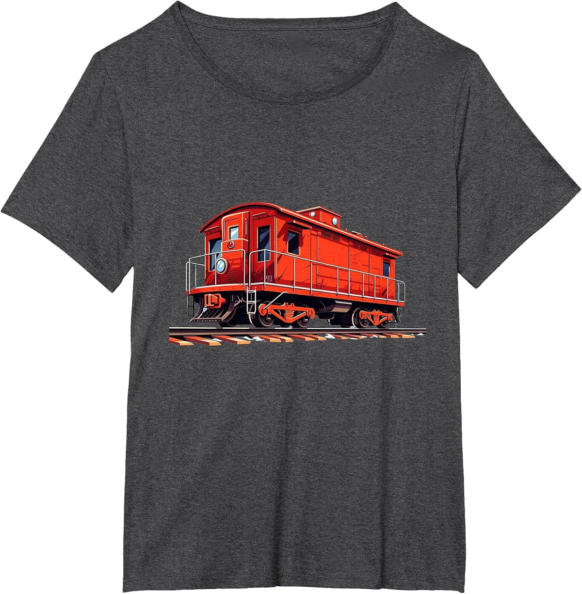 Funny Railroad Caboose for Rail and Railways Lovers T-Shirt - Dark Heather Grey