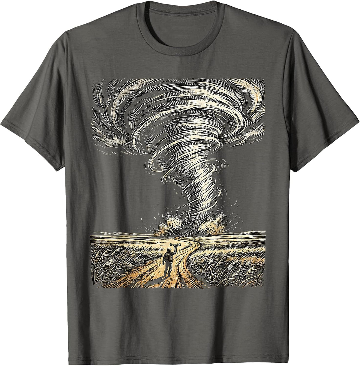 Tornado Chaser Meteorology Storm Chasing Enthusiast T-Shirt - Asphalt Grey
