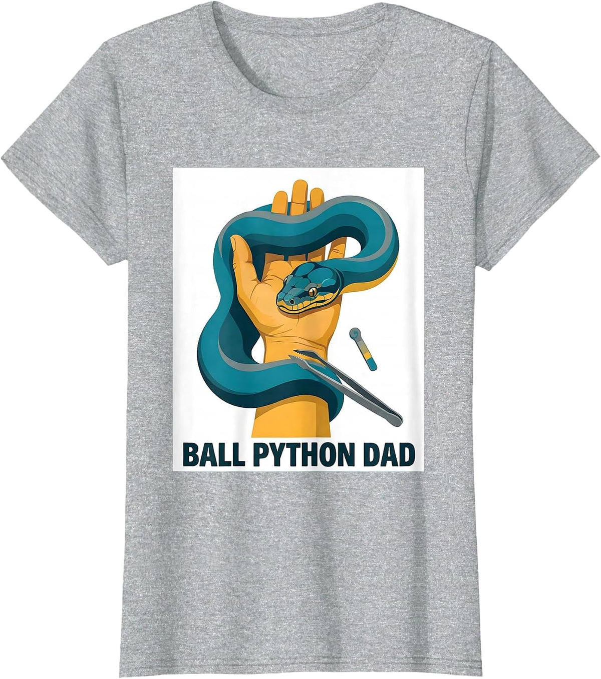 Ball Python Dad Funny Reptile Keeper Snake Lover Humor T-Shirt - Heather Grey