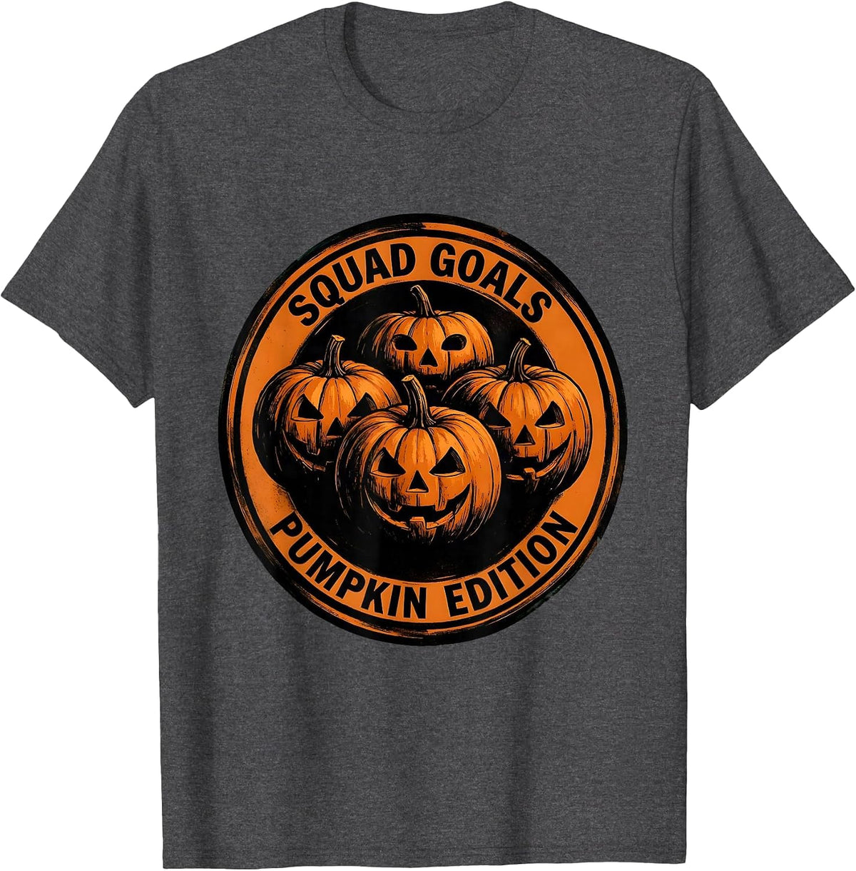 Squad Goals Pumpkin Edition Fall Group Design T-Shirt - Dark Heather Grey