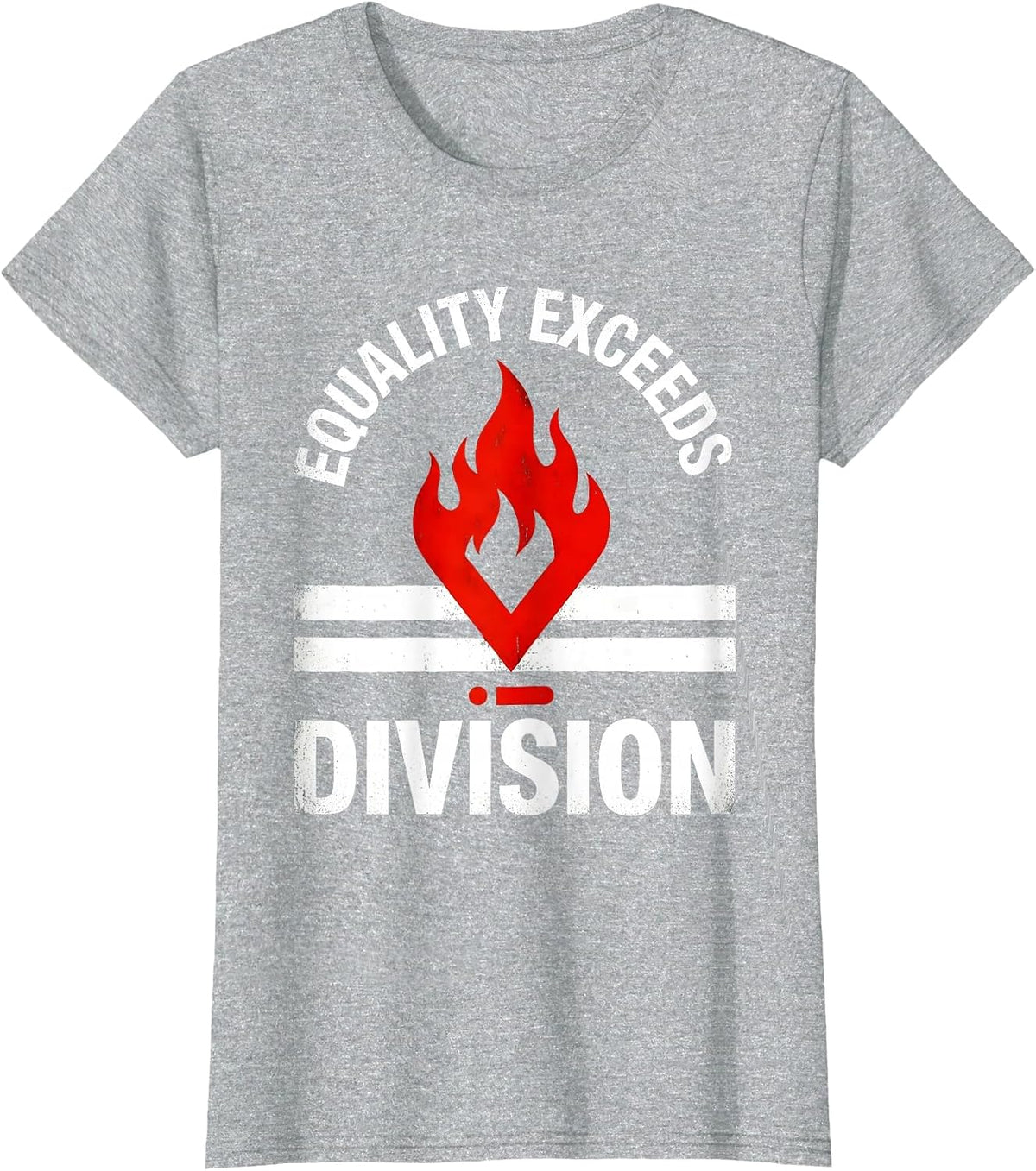 Equality Exceeds Division Sincere Social Justice Math Symbol T-Shirt - Heather Grey