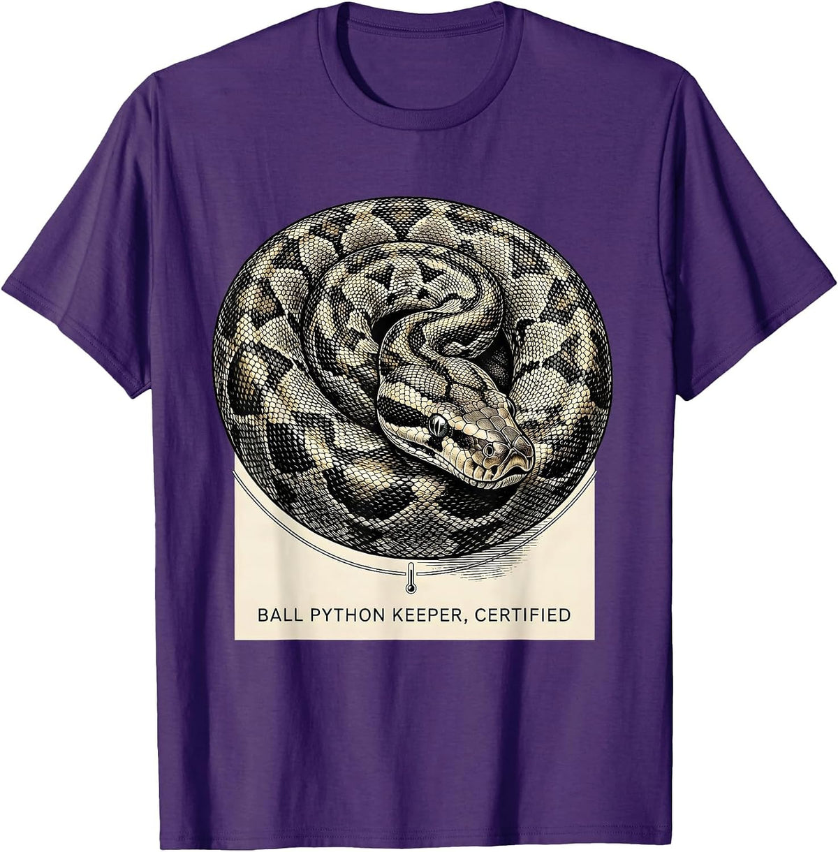 Ball Python Keeper Certified Funny Snake Lover Reptile Humor T-Shirt - Purple