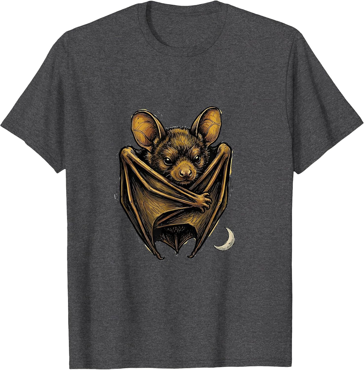Bat Hug Self Embrace Cute Bat Lover Halloween Nature T-Shirt - Dark Heather Grey