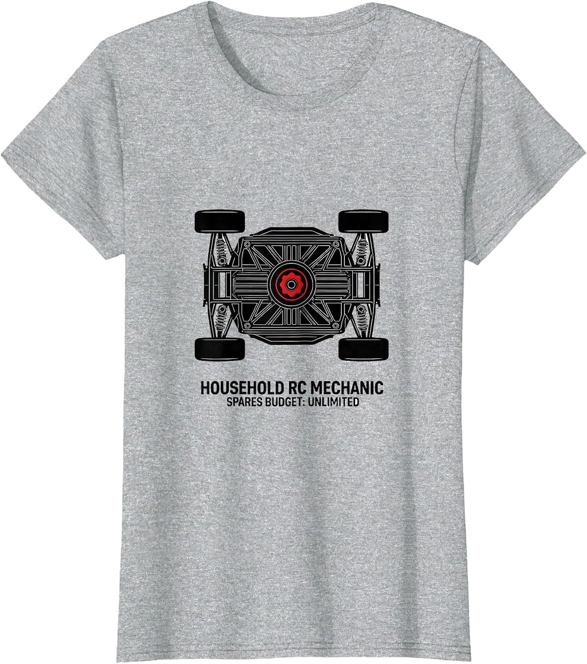 Women's Household RC Mechanic Spares Budget Unlimited RC Racer T-Shirt - Heather Grey