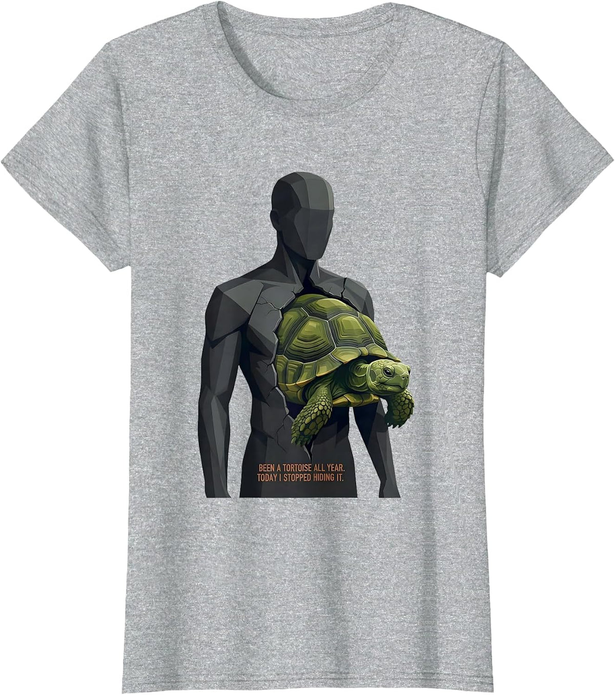 Been A Tortoise All Year Today I Stopped Hiding It Funny T-Shirt - Heather Grey