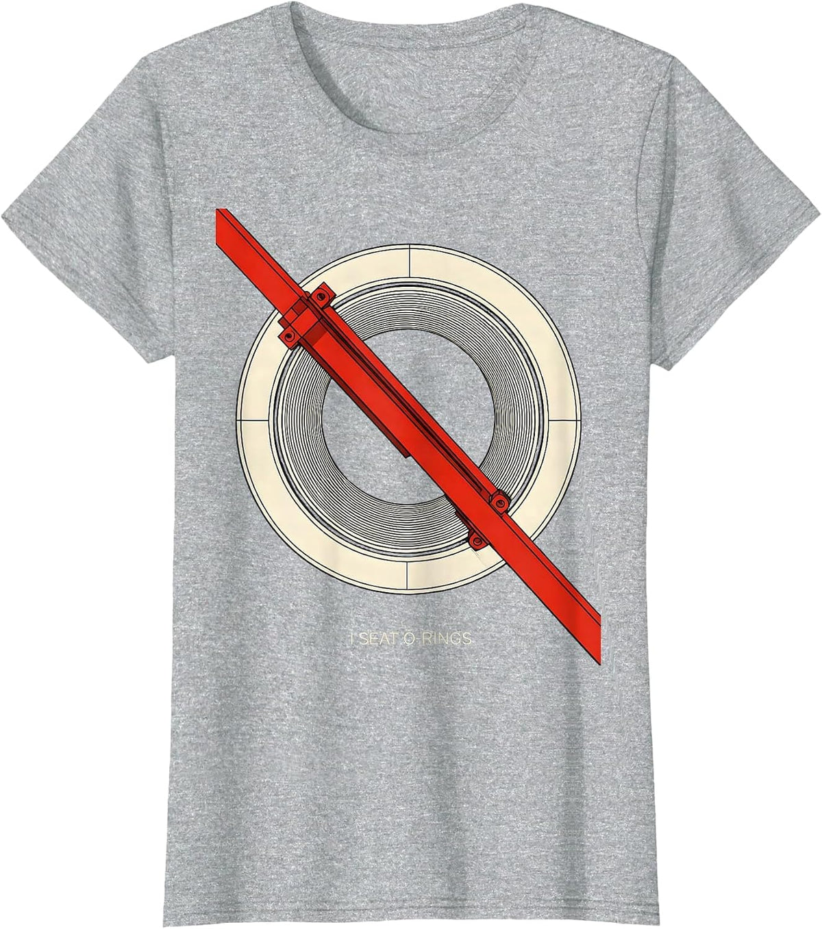 Women's I Seat O-Rings Funny Plumber Pipefitter Trade Humor T-Shirt - Heather Grey