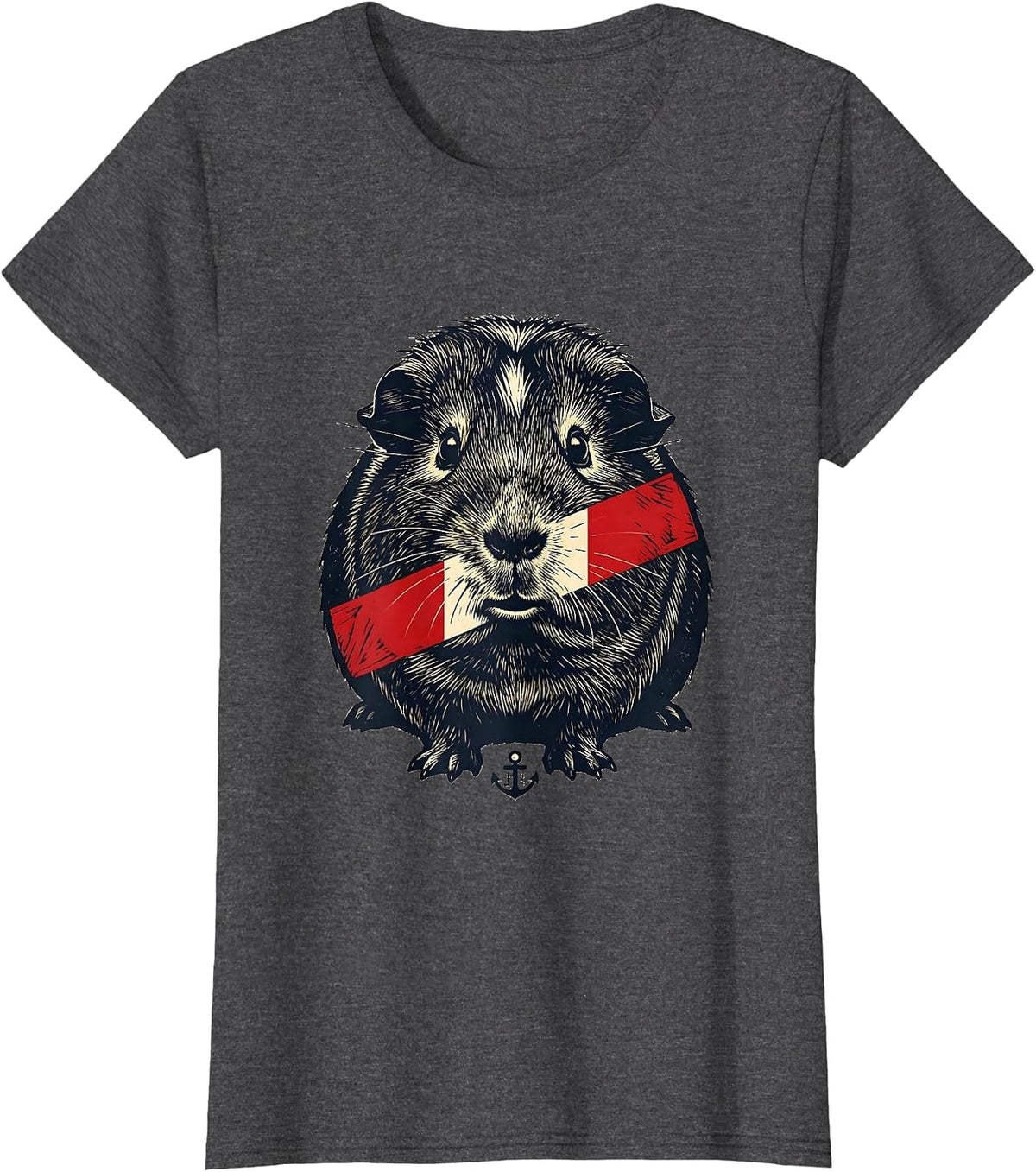 Women's Peruvian Guinea Pig Flag Pride Heritage Souvenir T-Shirt - Dark Heather Grey