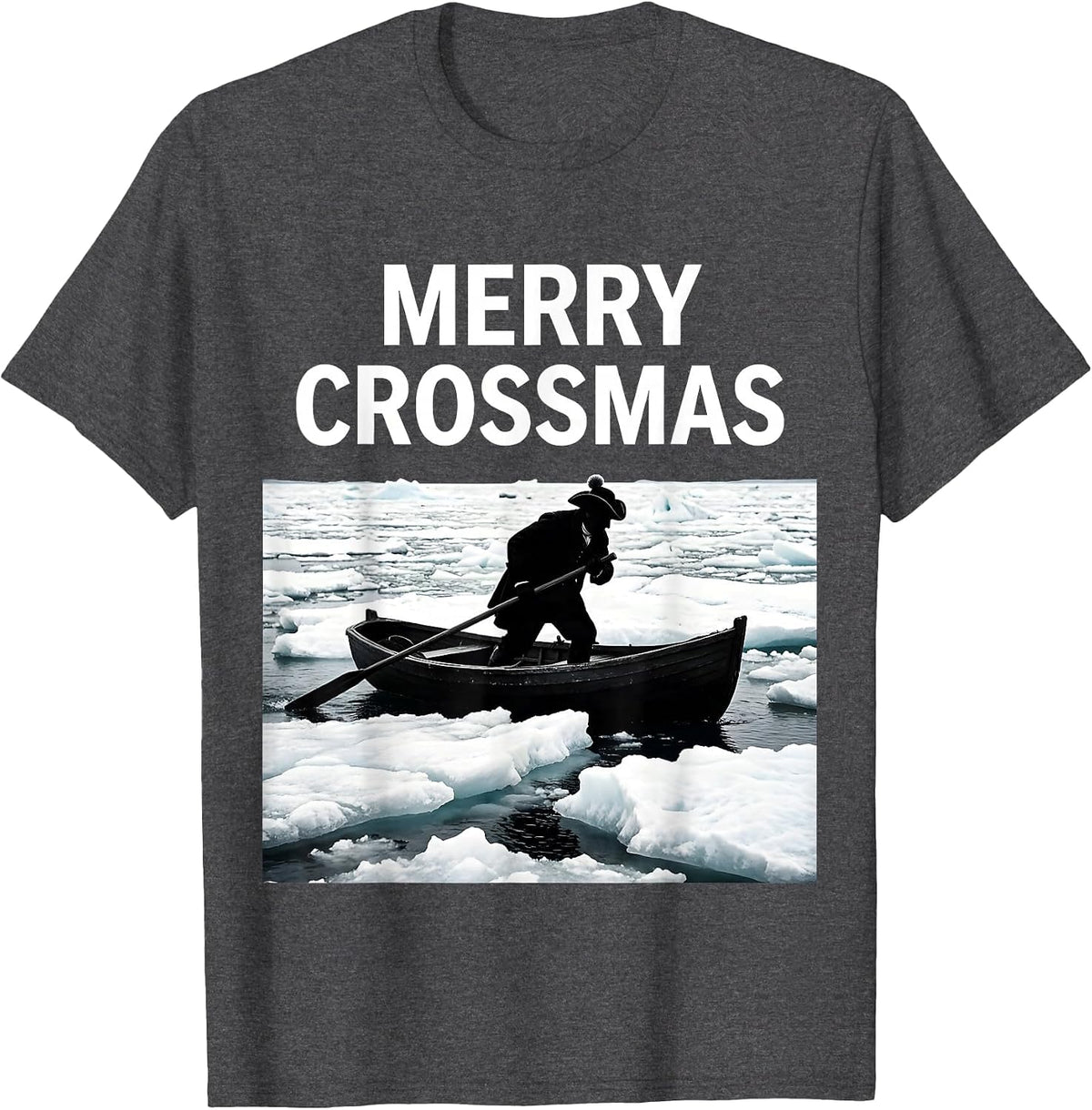 Merry Crossmas Historic Washington Crossing 250th T-Shirt - Dark Heather Grey