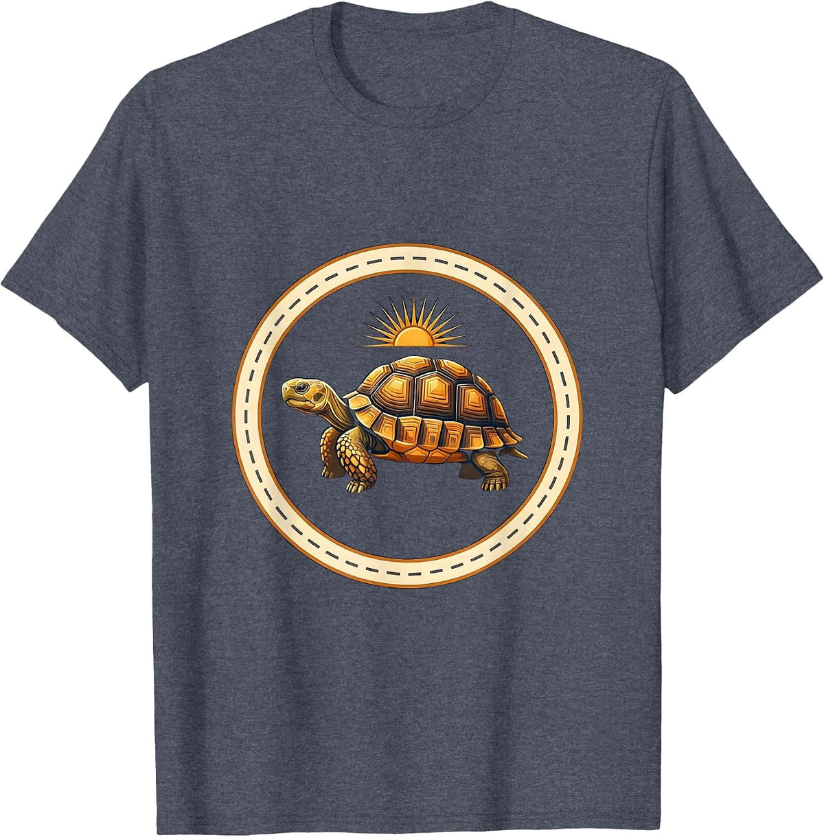 Tortoise on a Long Winding Road Graphic T-Shirt - Heather Blue