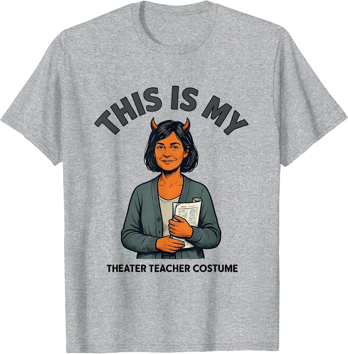 Men's This Is My Theater Teacher Costume Funny Halloween Costume T-Shirt - Heather Grey