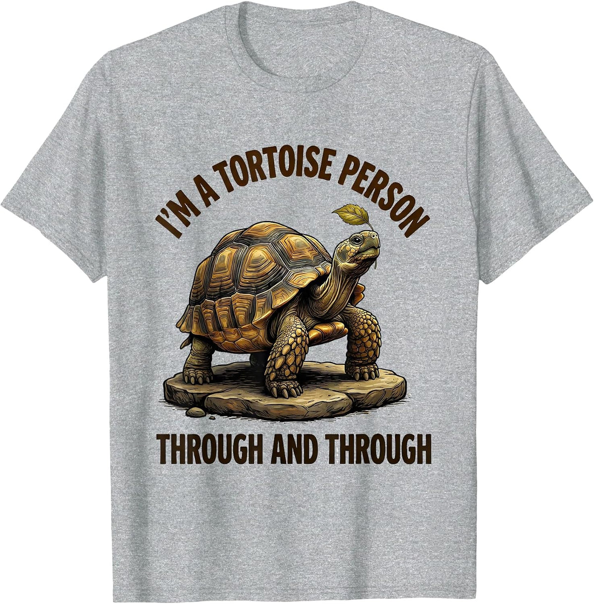 Men's I'm A Tortoise Person, Through And Through Funny T-Shirt - Heather Grey