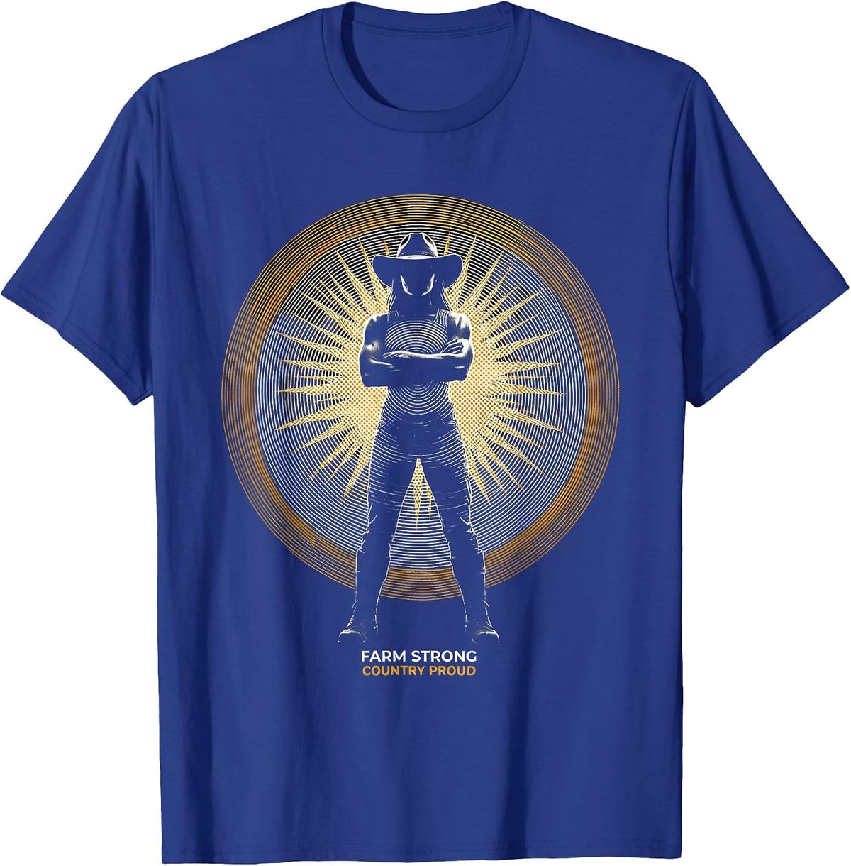 Men's Farm Strong Country Proud Country Women Design T-Shirt - Royal Blue