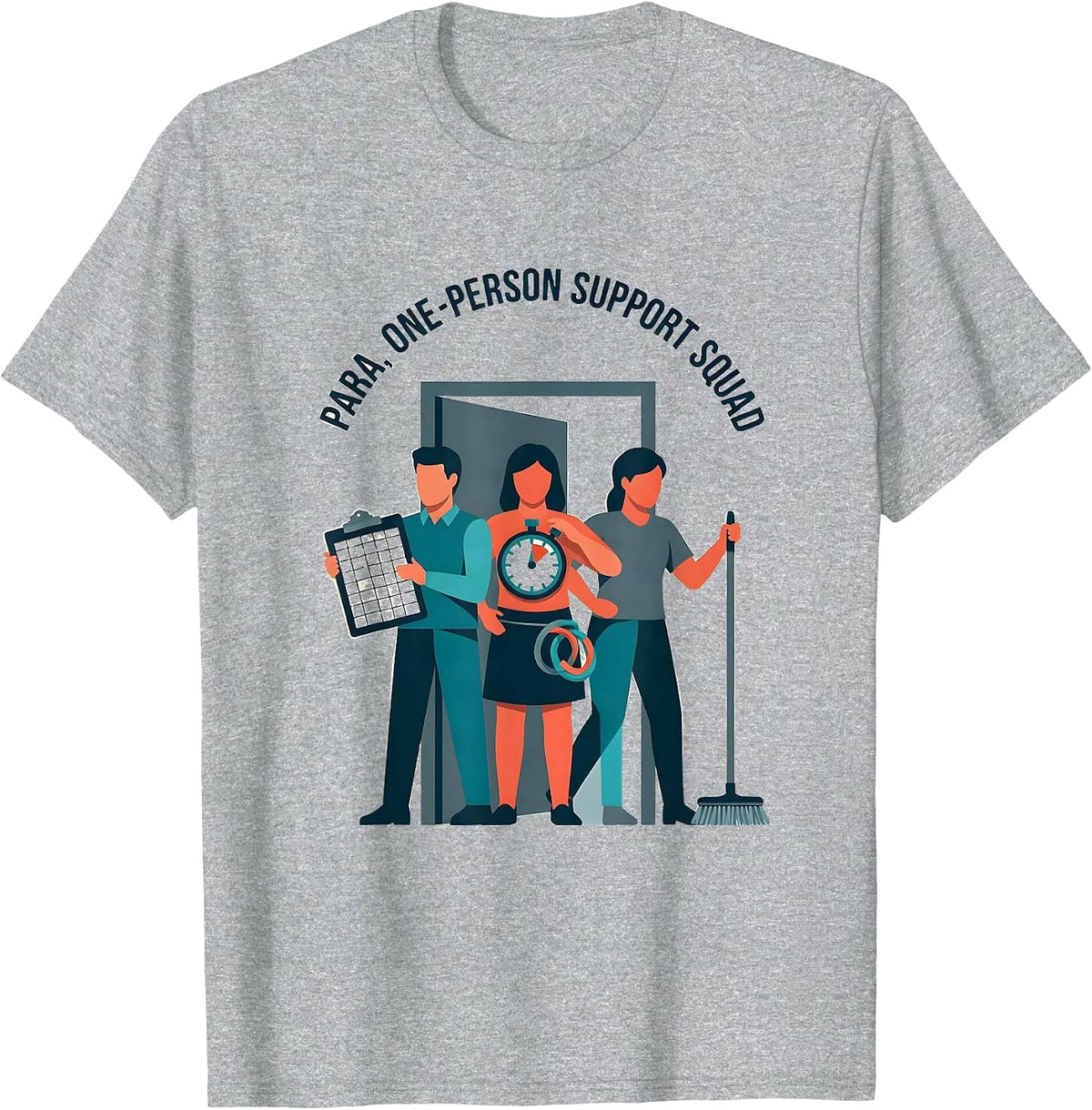 Men's Para One-Person Support Squad Funny Paraprofessional Gift T-Shirt - Heather Grey