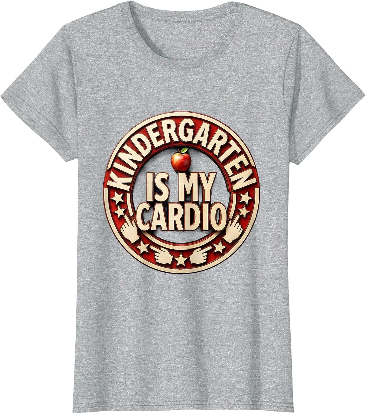 Kindergarten Is My Cardio Teacher Design T-Shirt - Heather Grey