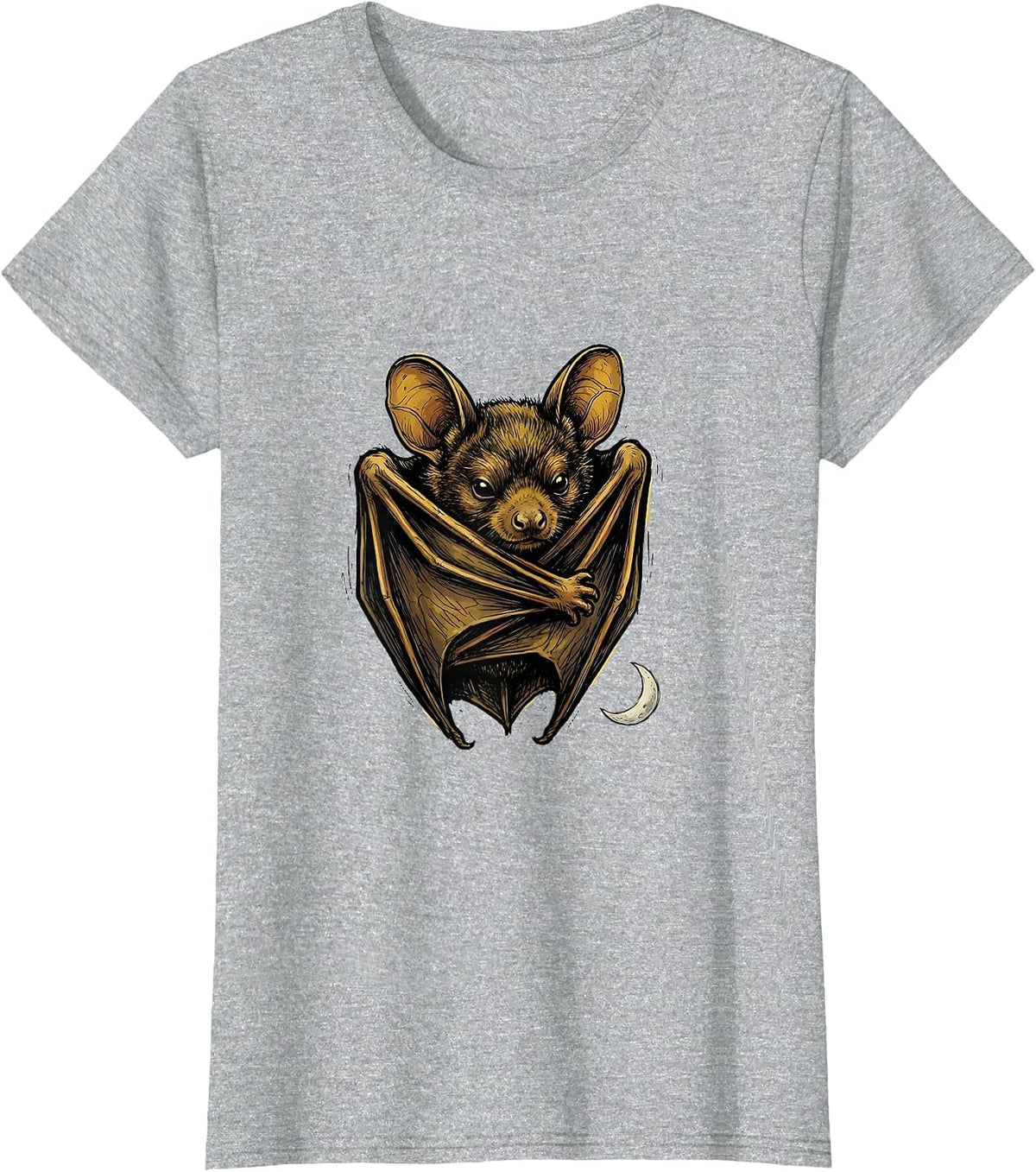 Bat Hug Self Embrace Cute Bat Lover Halloween Nature T-Shirt - Heather Grey