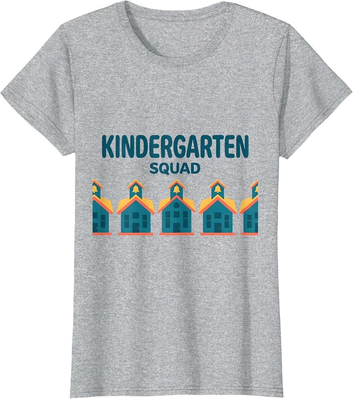 Kindergarten Squad Funny Grade-Level Teacher Crew Back T-Shirt - Heather Grey