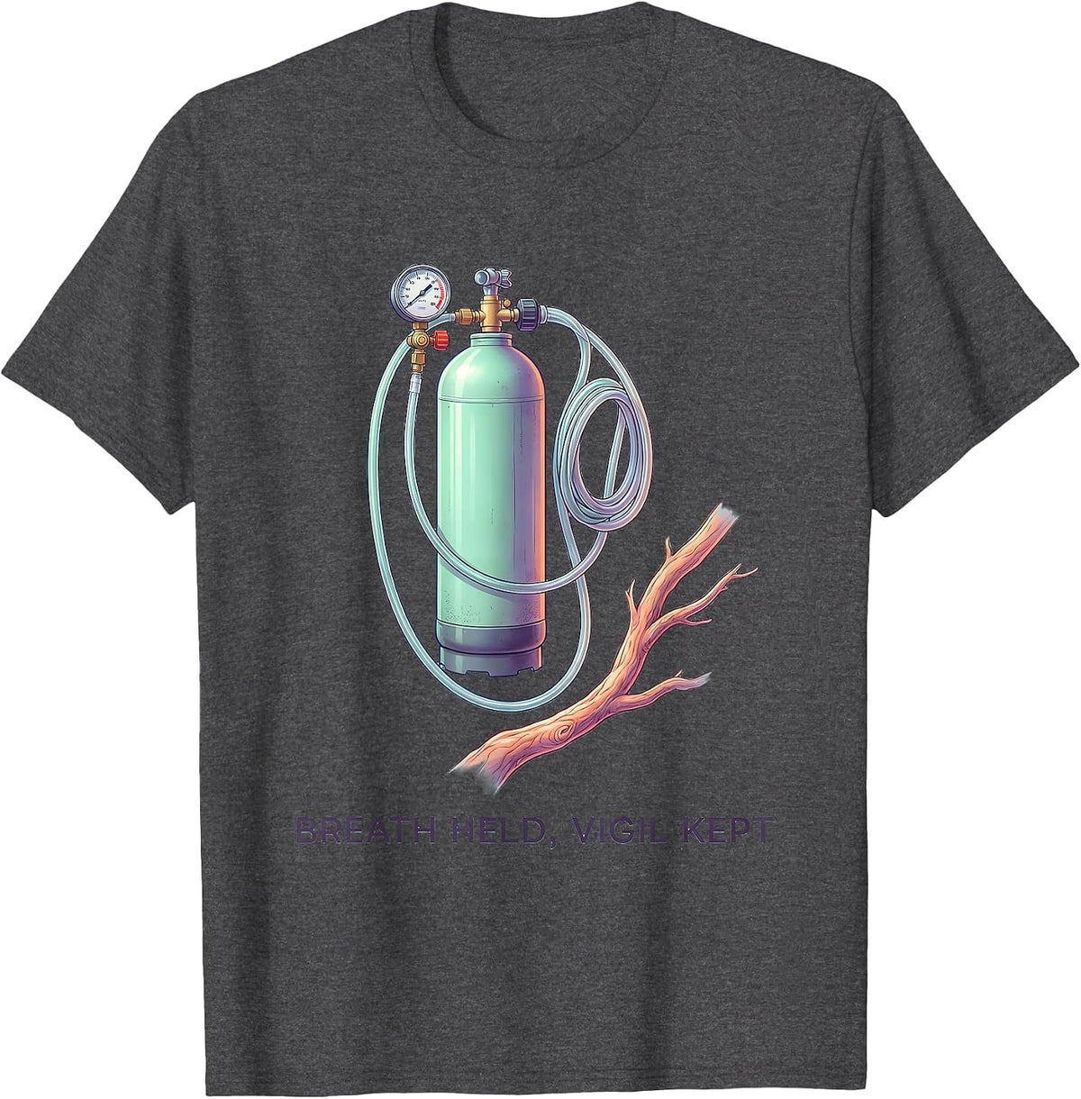 Breath Held Vigil Kept Respiratory Therapist RT Care Week T-Shirt - Dark Heather Grey